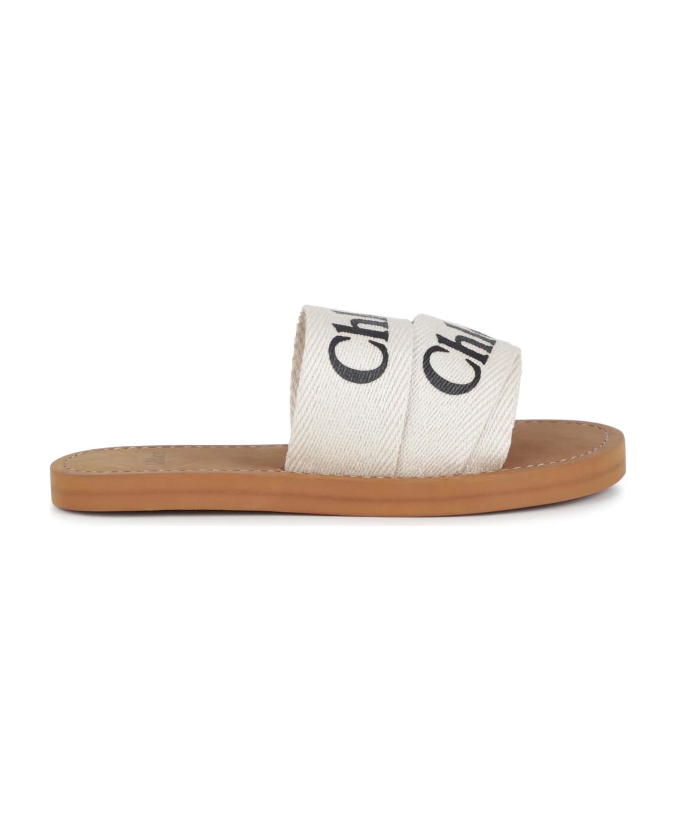 Chloé Sandals With Print - Bianco