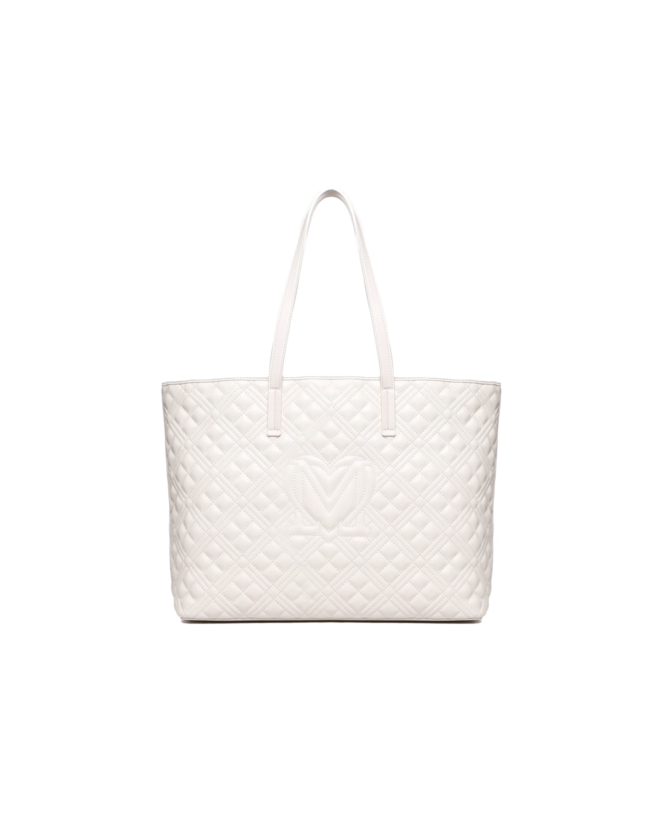 Love Moschino Shoulder Bag With Logo - Ivory トートバッグ