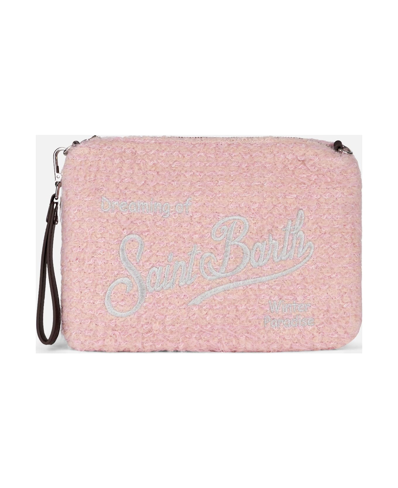 MC2 Saint Barth Parisienne Pink Knit Boucle Cross-body Pouch Bag - PINK