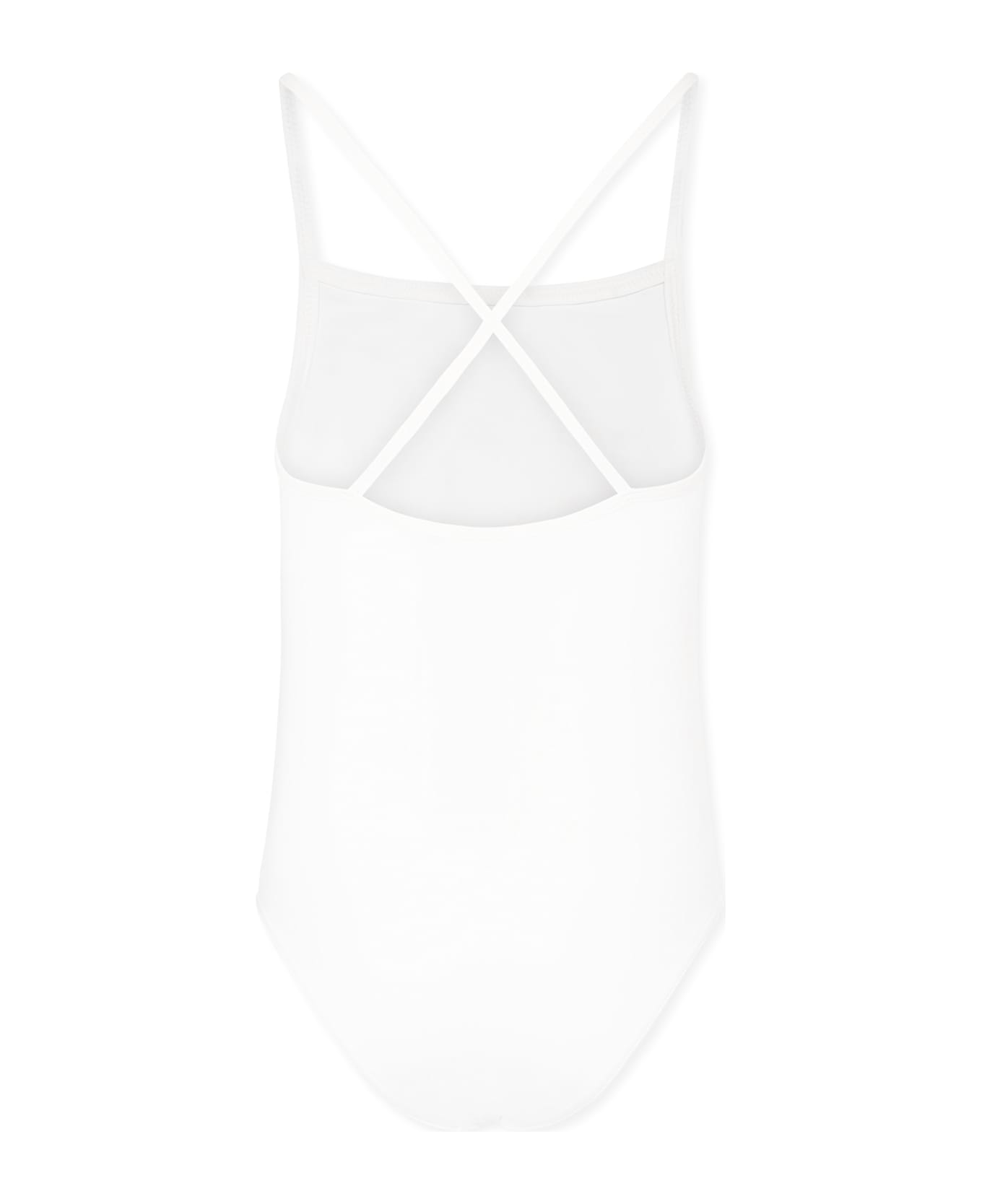 Gucci White One-piece Swimsuit For Girl With Logo - White