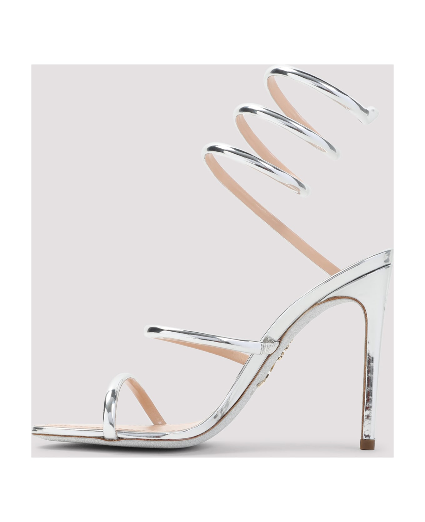René Caovilla Mirror Snake Sandals - Silver Mirror