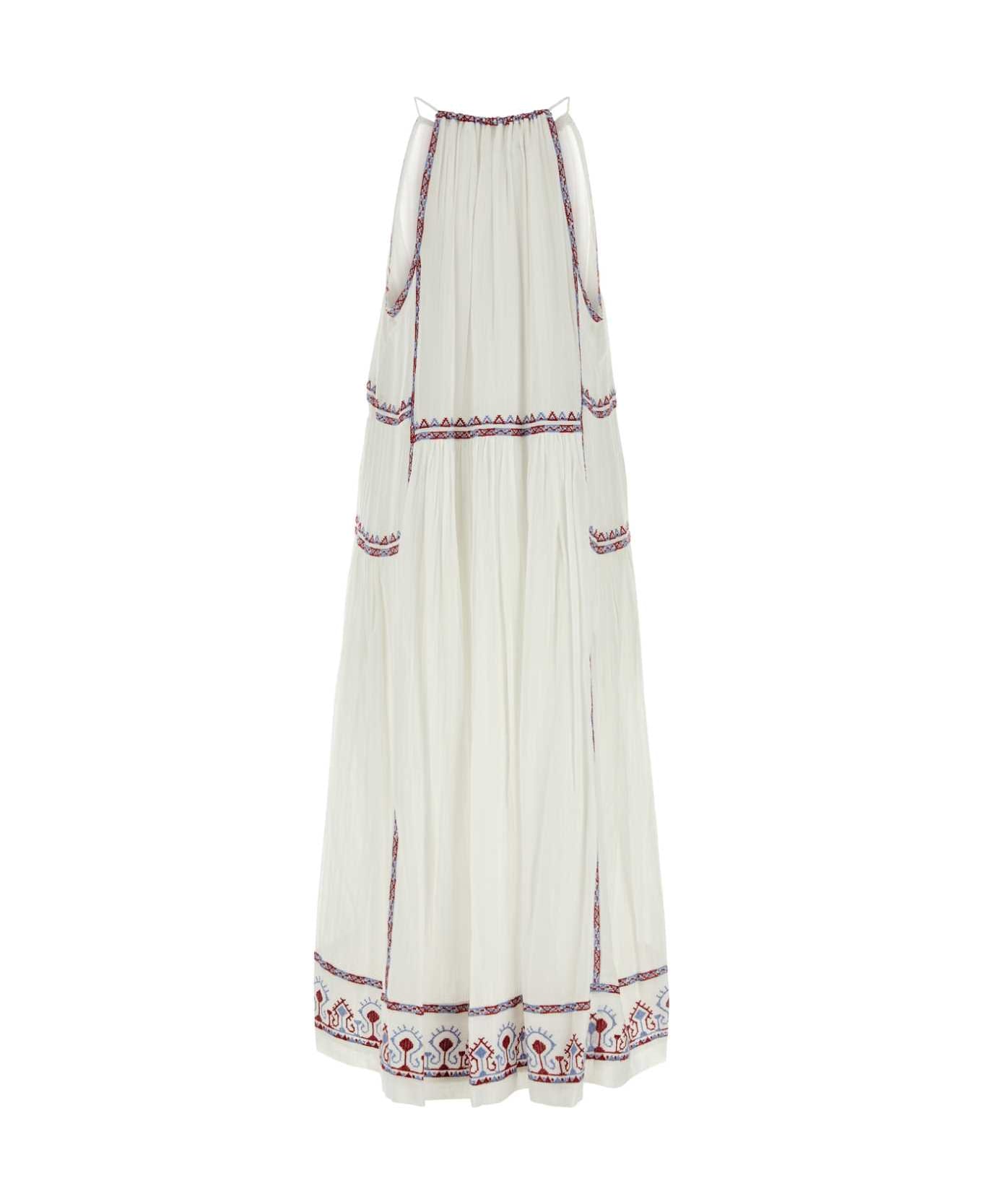Marant Étoile Embroidered Cotton Pamela Dress - White ワンピース＆ドレス