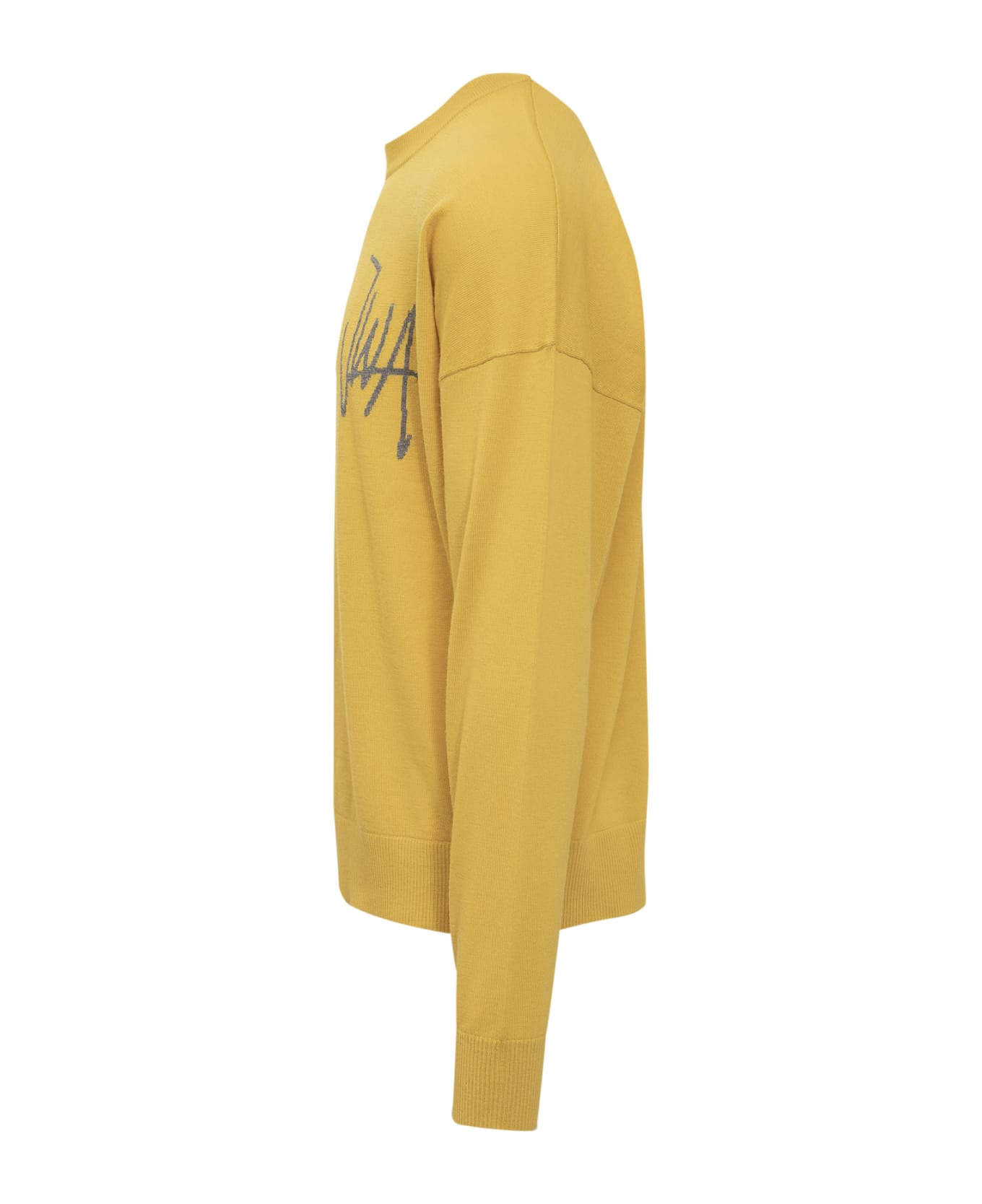 J.W. Anderson Sweater With Logo - YELLOW/GREY MELANGE