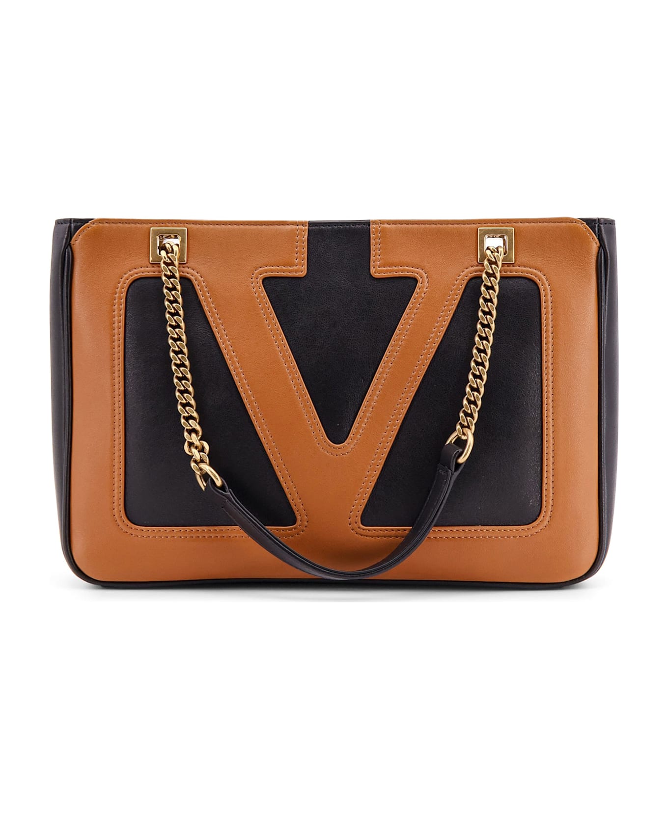 Valentino Garavani Black Nappa Leather Small Viva Superstar Shoulder Bag - Black