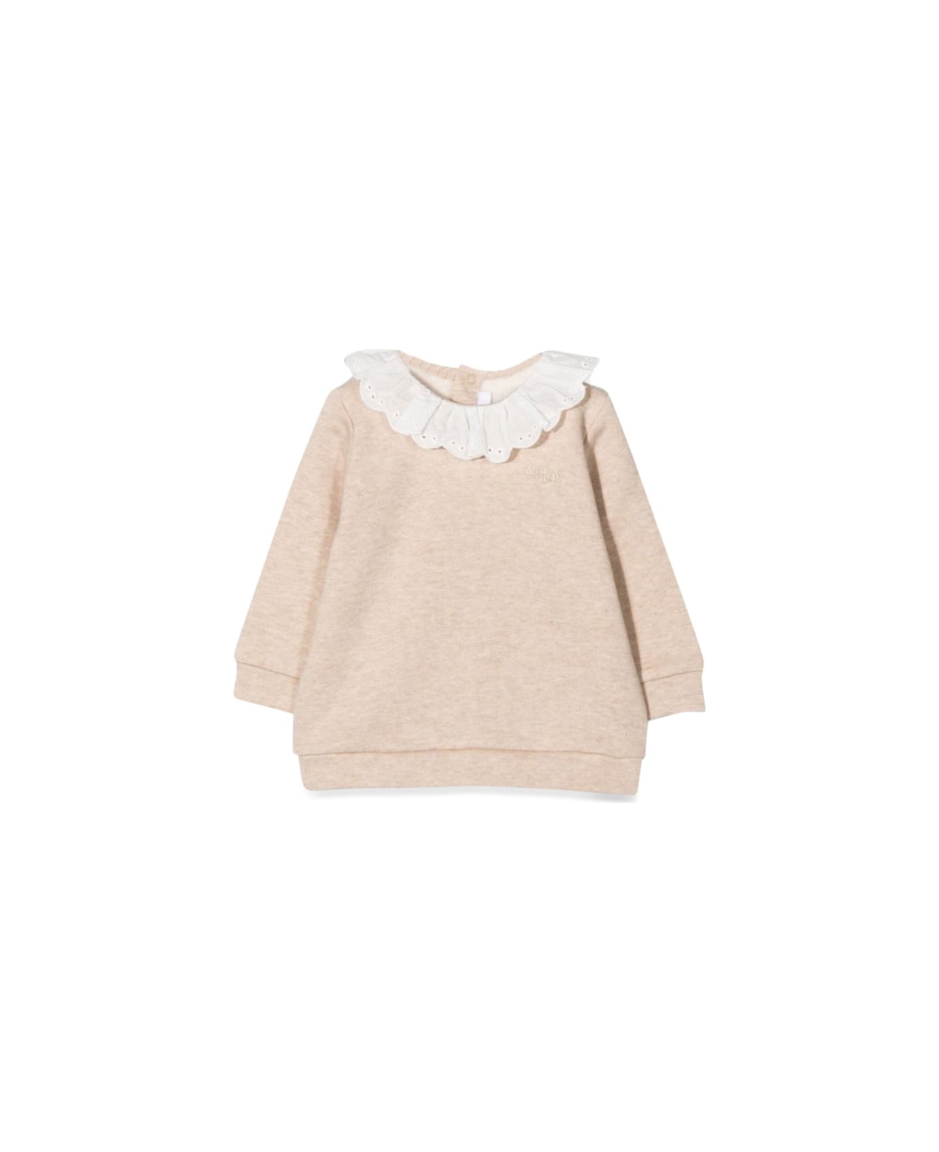 Chloé Collared Sweatshirt - BEIGE