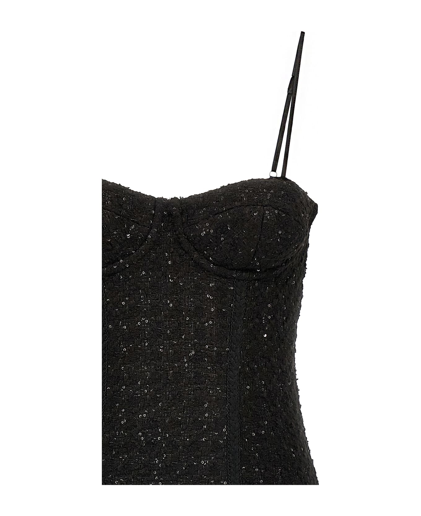 Rotate by Birger Christensen Bouclé Midi Dress - Nero