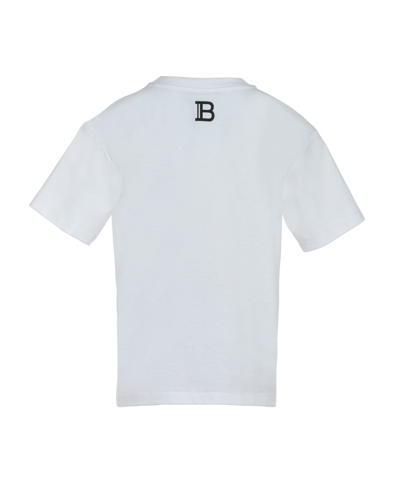 Balmain T-shirt With Logo - Bianco-argento