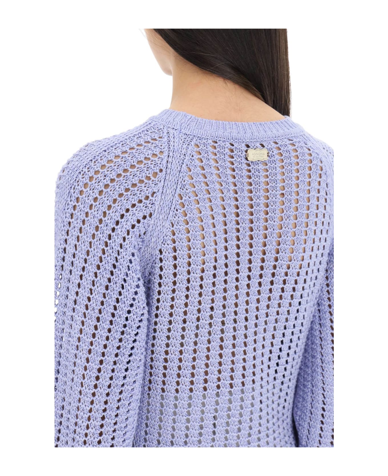 Agnona Cotton Silk Sweater - GLICINE (Purple) ニットウェア