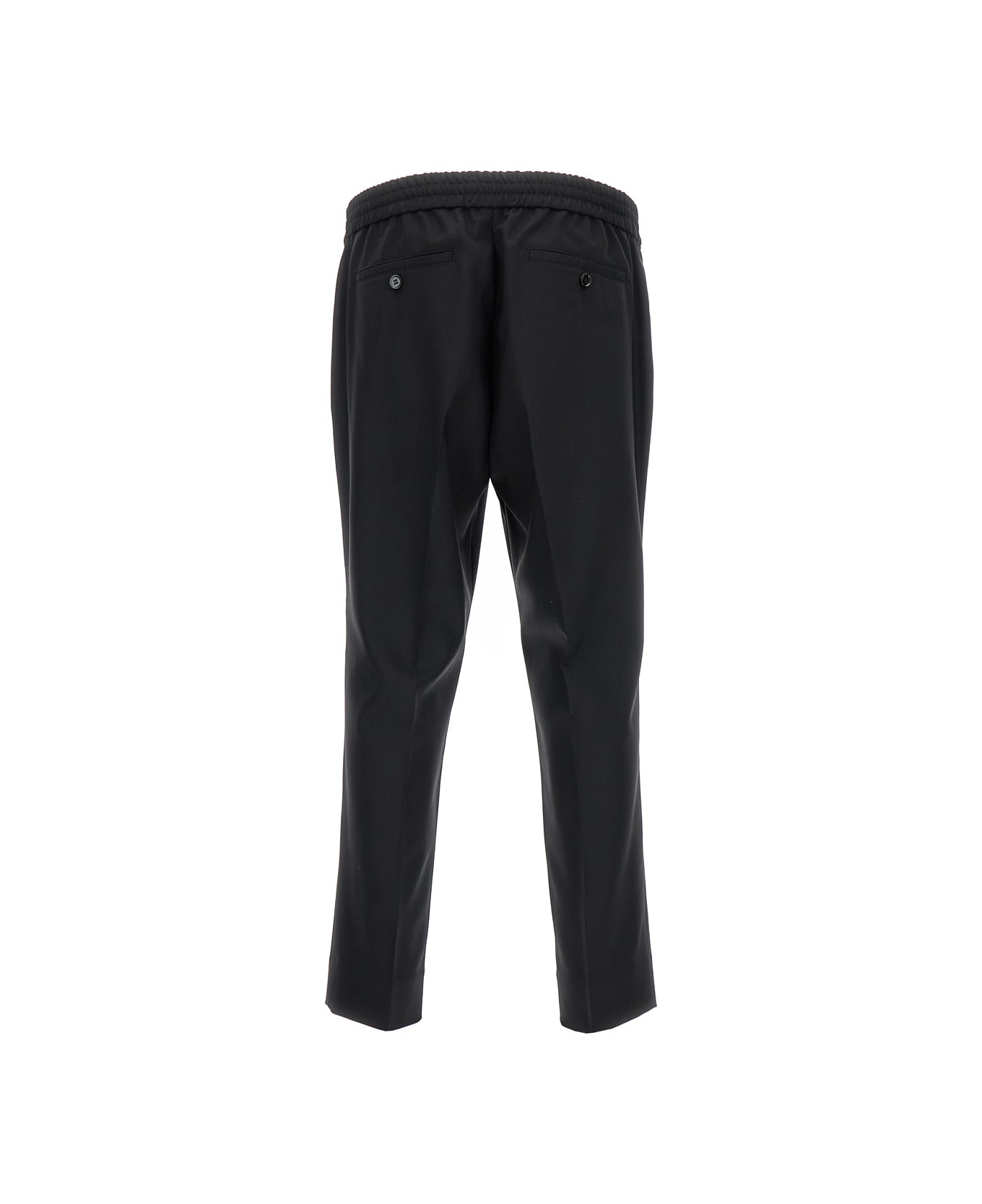 Ami Alexandre Mattiussi Black Trousers With Rear Pockets In Wool Man - Black