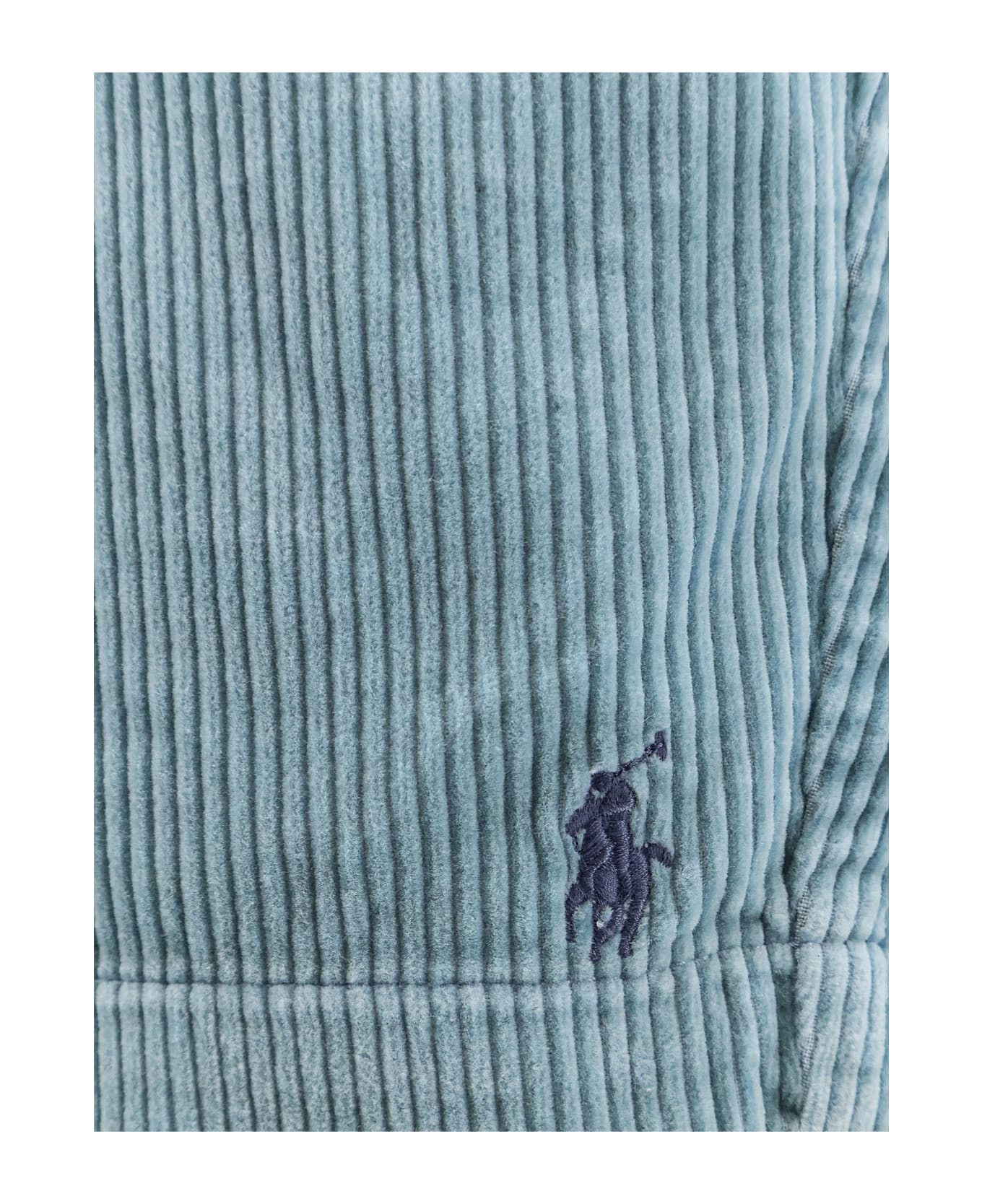 Polo Ralph Lauren Corduroy Bermuda Shorts With Logo Embroidery - Clear Blue