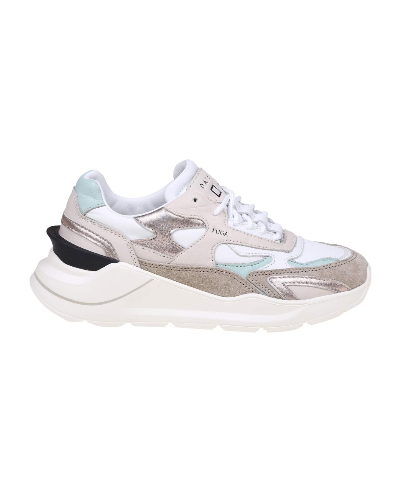 D.A.T.E. Fuga Sneakers In White/ Cream Leather And your - Cream