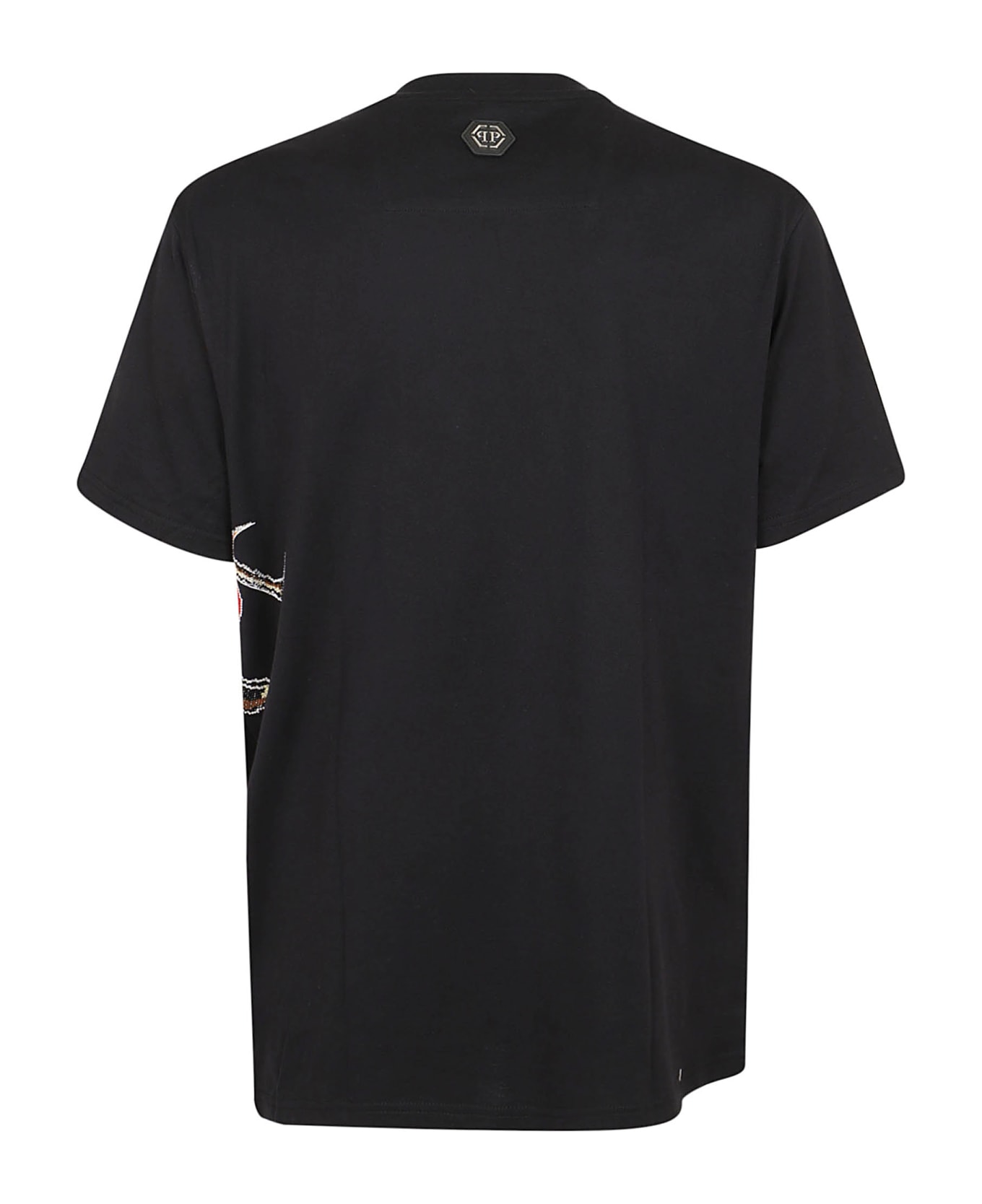 Philipp Plein T-shirt Round Neck Ss With Cry - Black