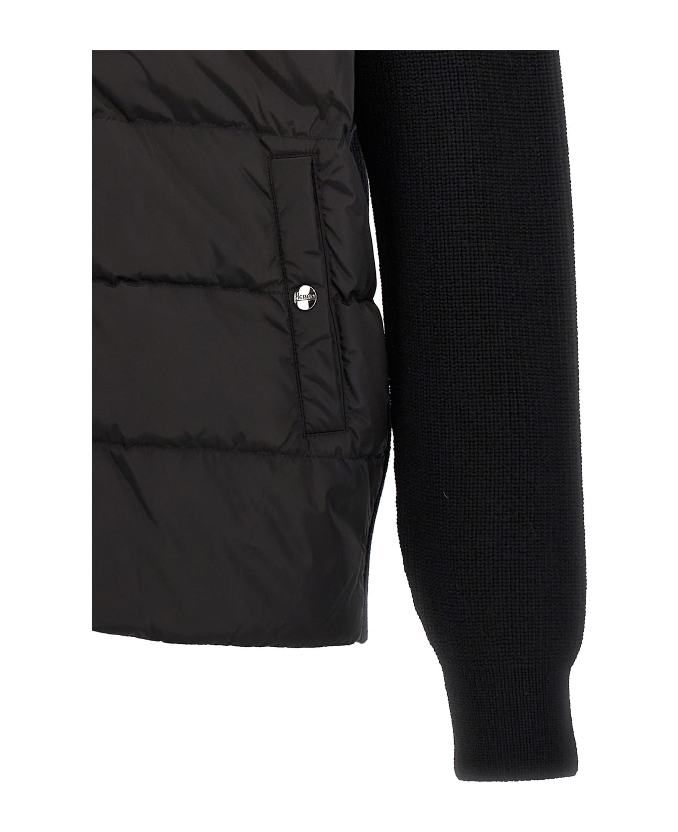 Herno Two-material Puffer Jacket - Black