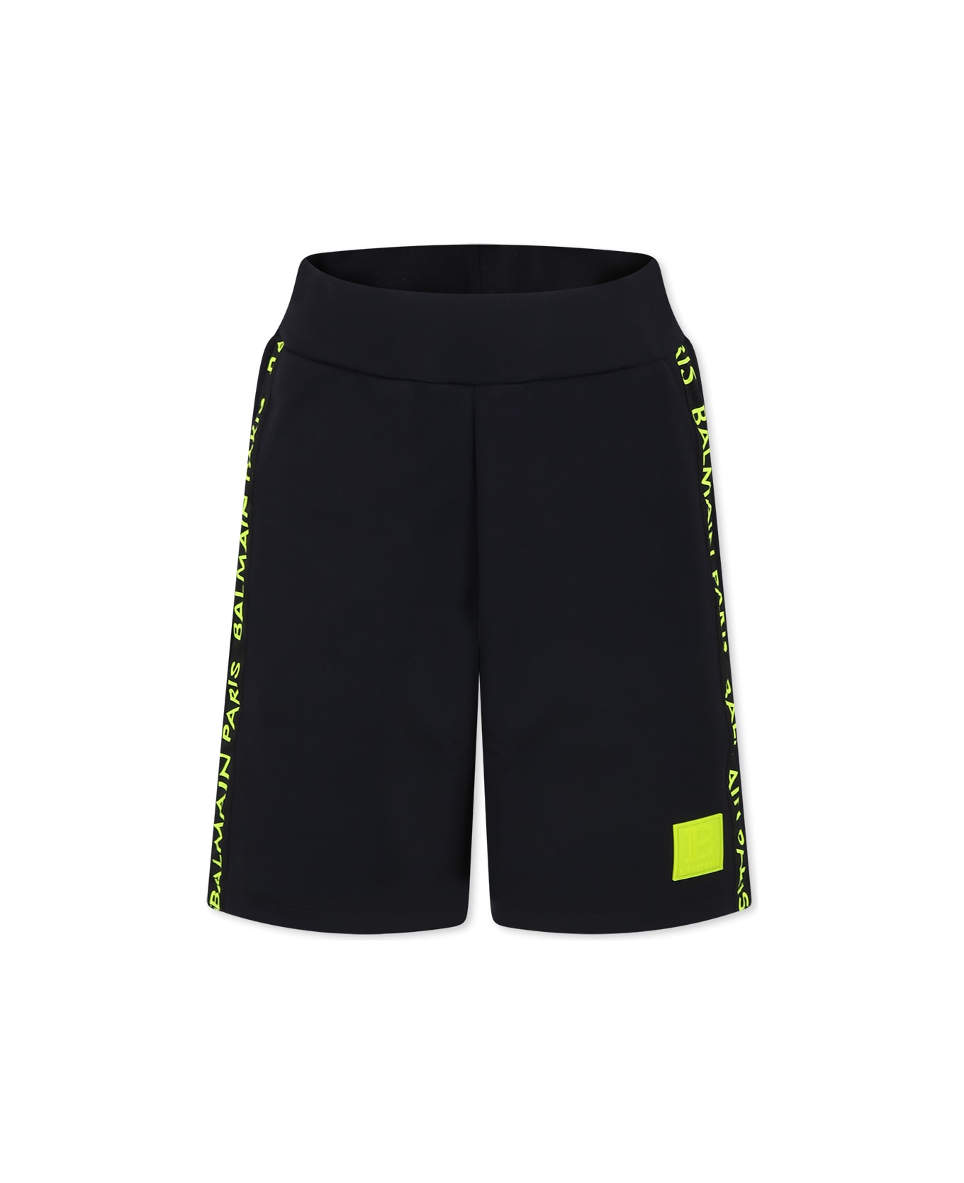 Balmain Black Shorts For Boy With Logo - Black