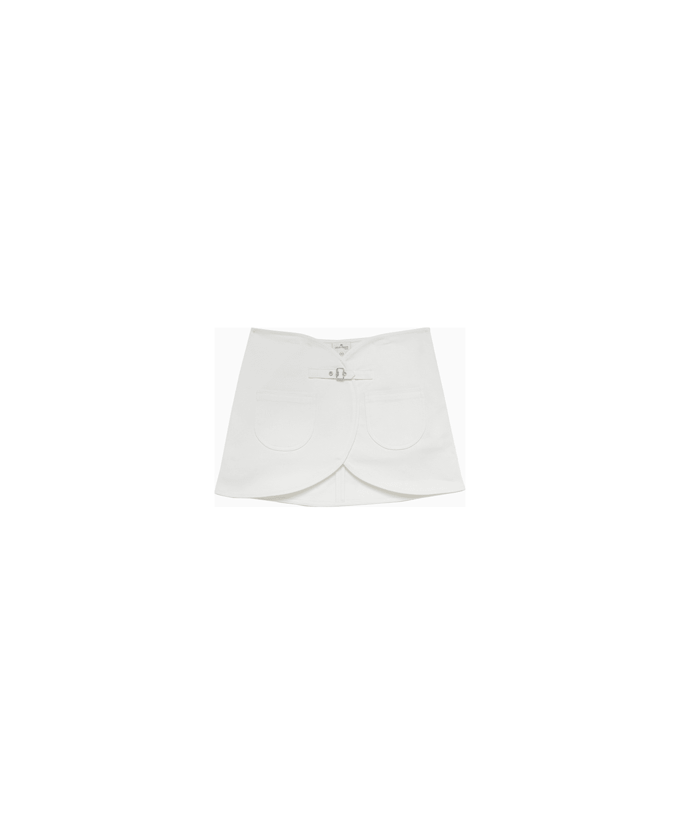 Courrèges Ellipse Denim Mini Skirt - White