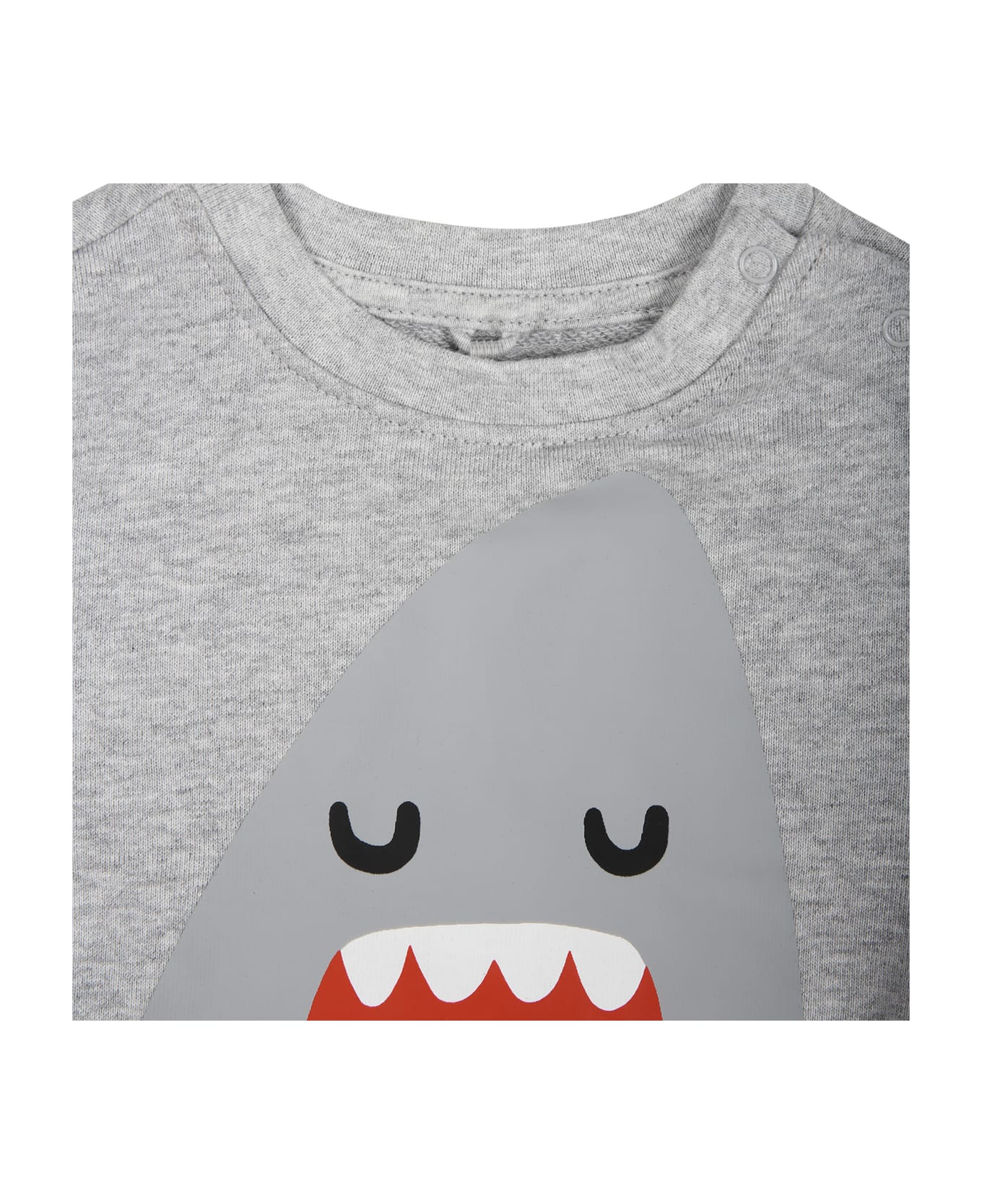 Stella McCartney Gray Sweatshirt For Baby Boy With Shark Print - Grigio