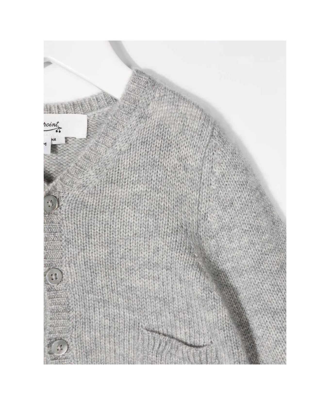 Bonpoint Light Melange Grey Cashmere Cardigan - Grey