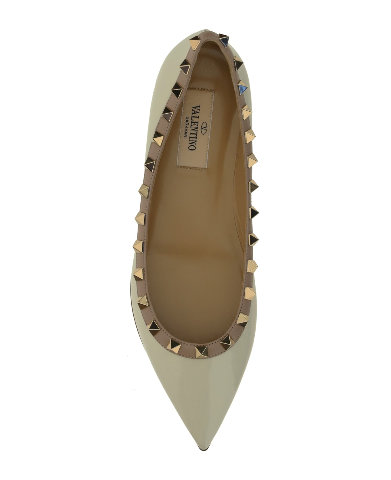 Valentino Garavani Rockstud Ballerinas - Light Ivory/poudre