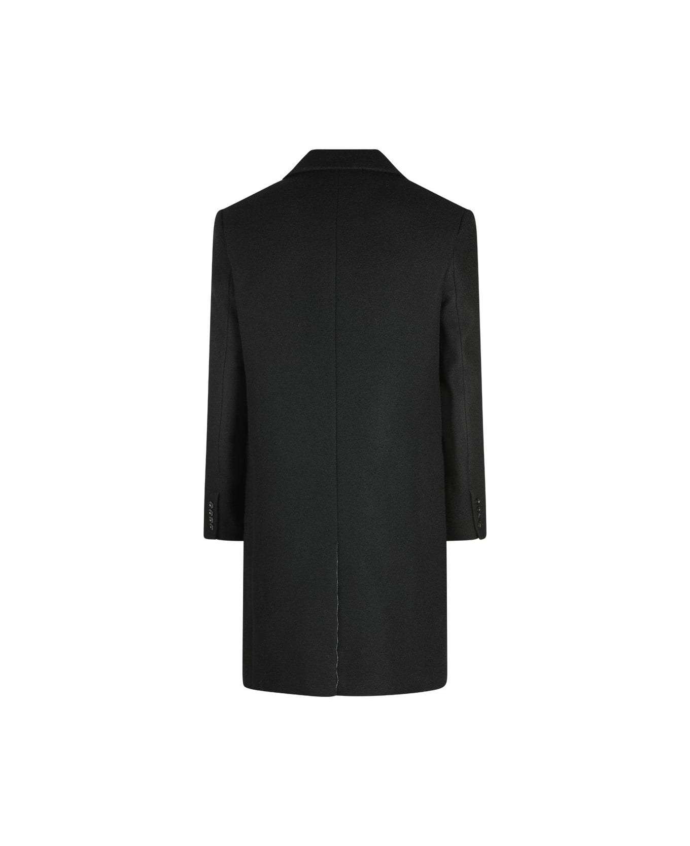 Ami Alexandre Mattiussi Paris Single Breasted Classic Coat - Black