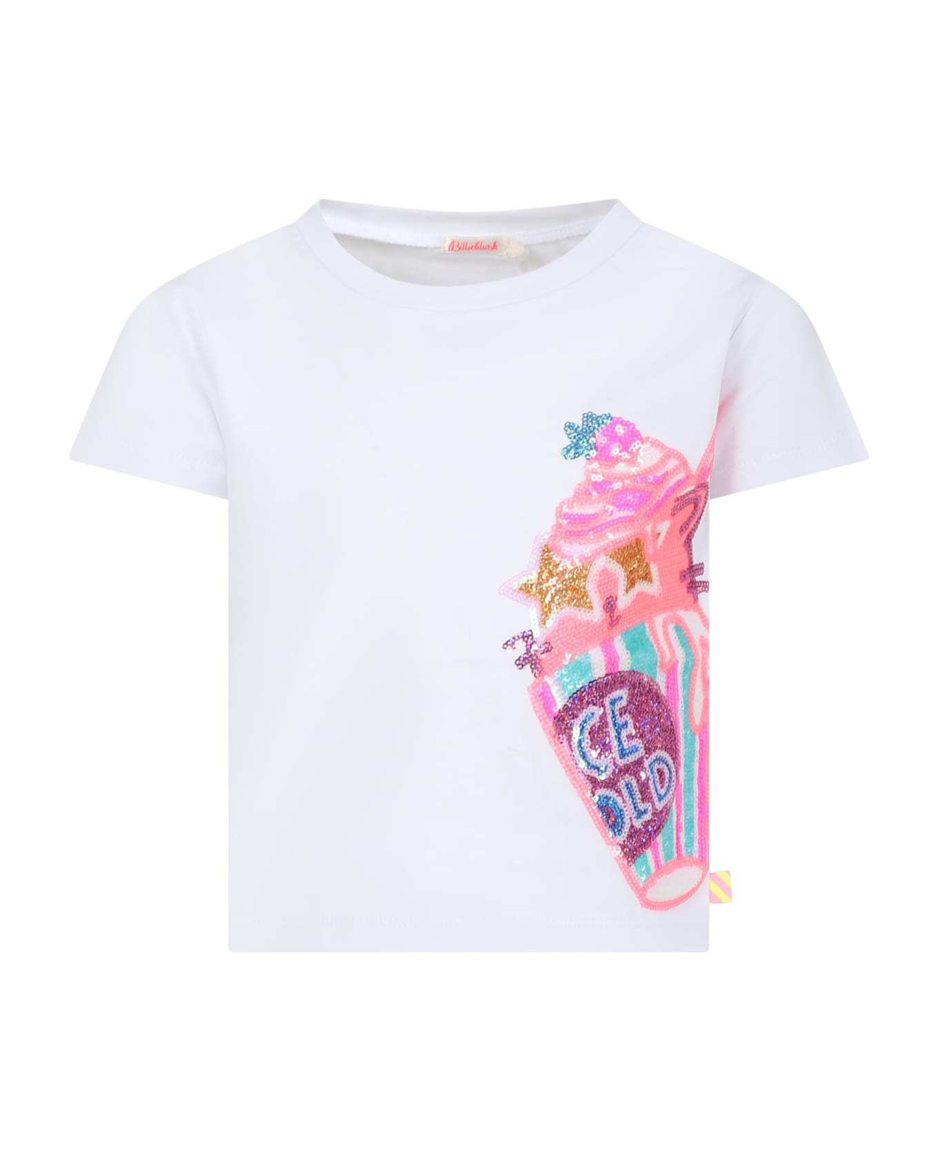 Billieblush White T-shirt For Girl With Multicolor Print - White