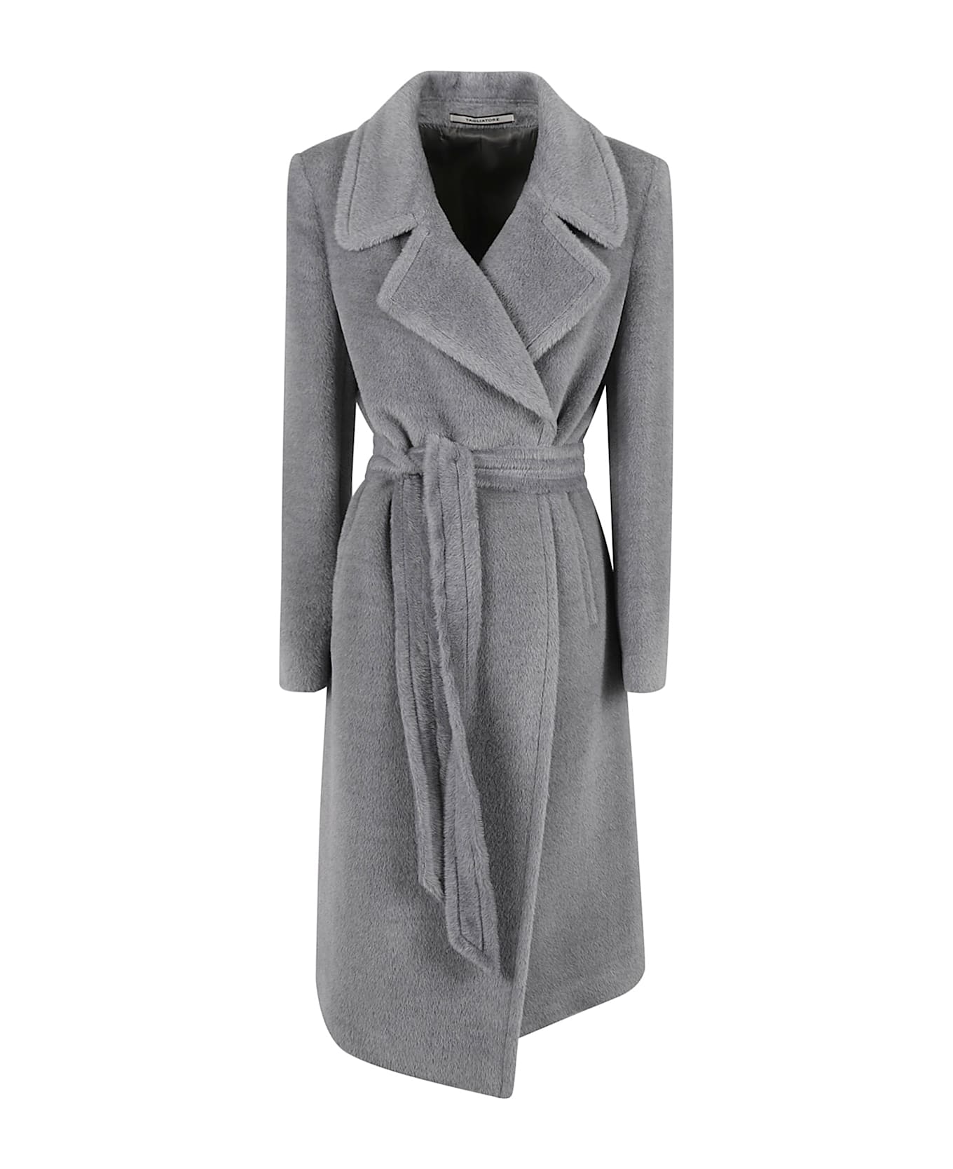 Tagliatore Wrap Belted Coat - Pearl Grey