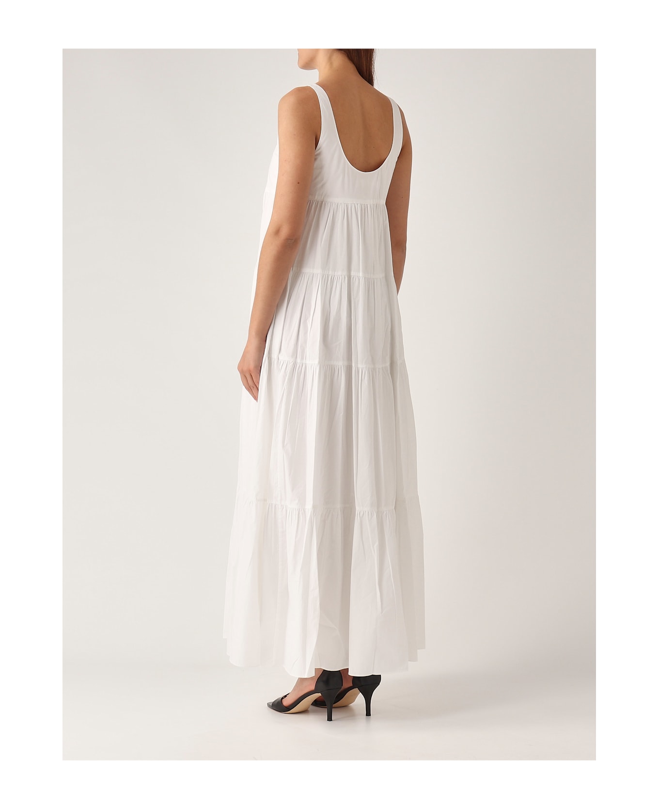 Michael Kors V Neck Tier Dress Dress - BIANCO