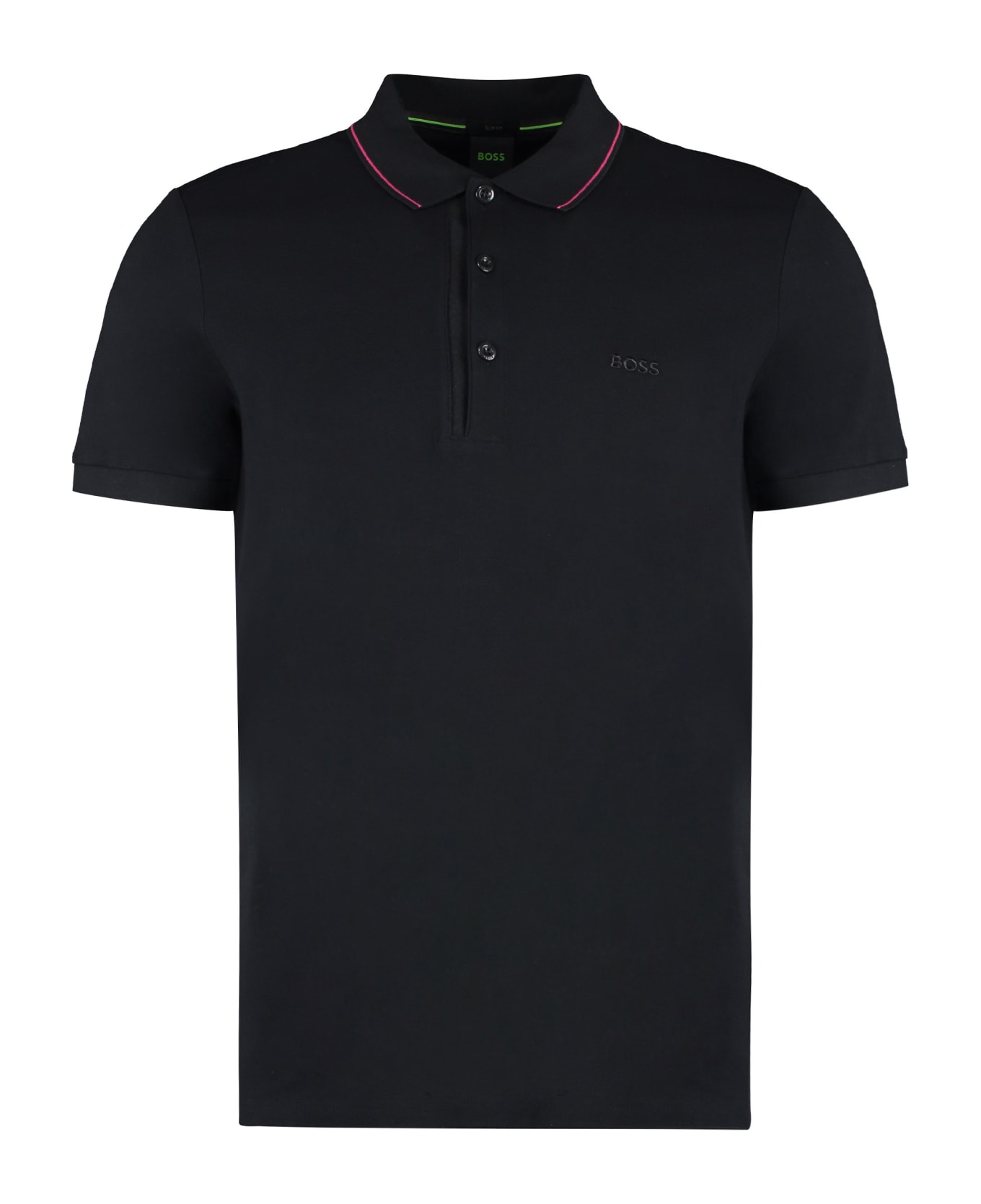 Hugo Boss Short Sleeve Cotton Polo Shirt - BLACK