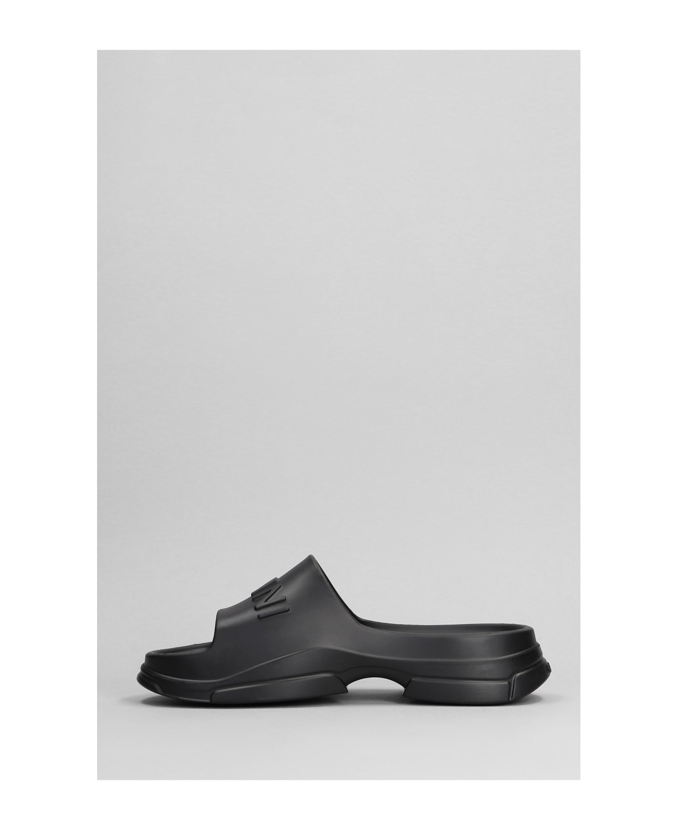 Ganni Black Rubber Slippers | italist