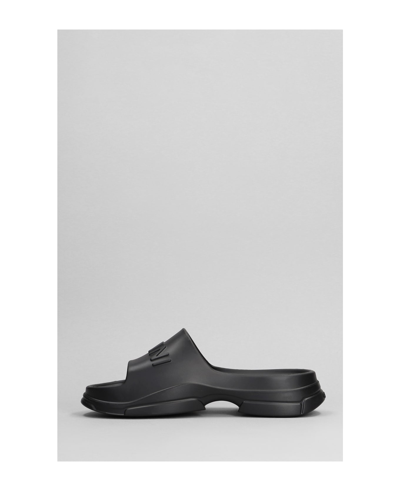 Ganni Black Rubber Slippers - BLACK