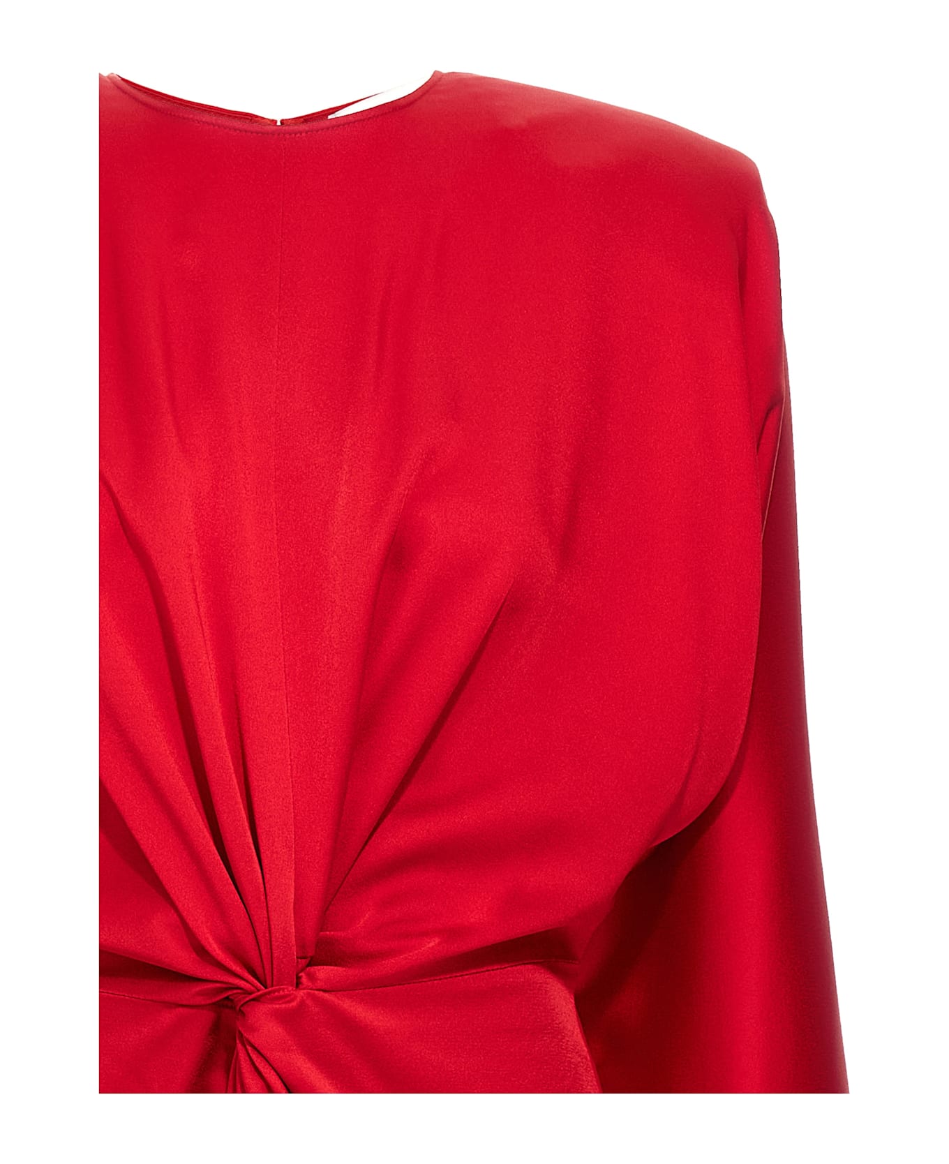 Stella McCartney 
satin Twist Midi
 Dress - Red