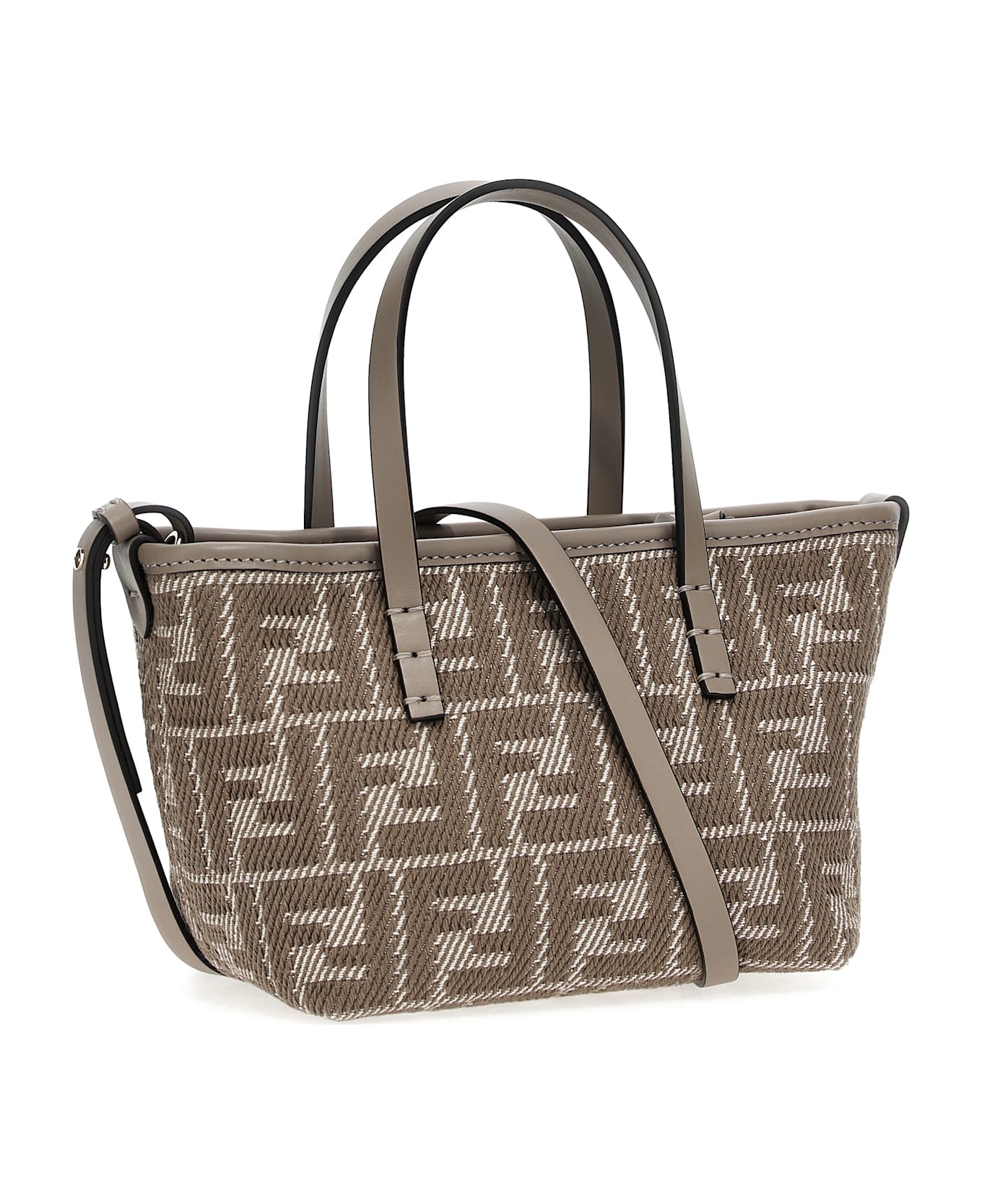 Fendi 'roll Mini' Shopping Bag - Beige