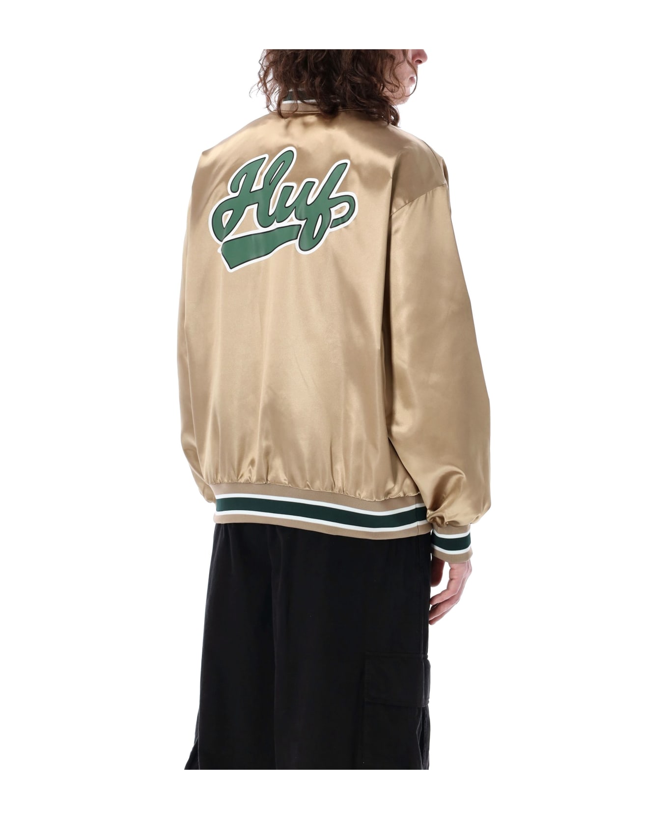 HUF Pop Fly Satin Baseball Jacket - TAN ブレザー