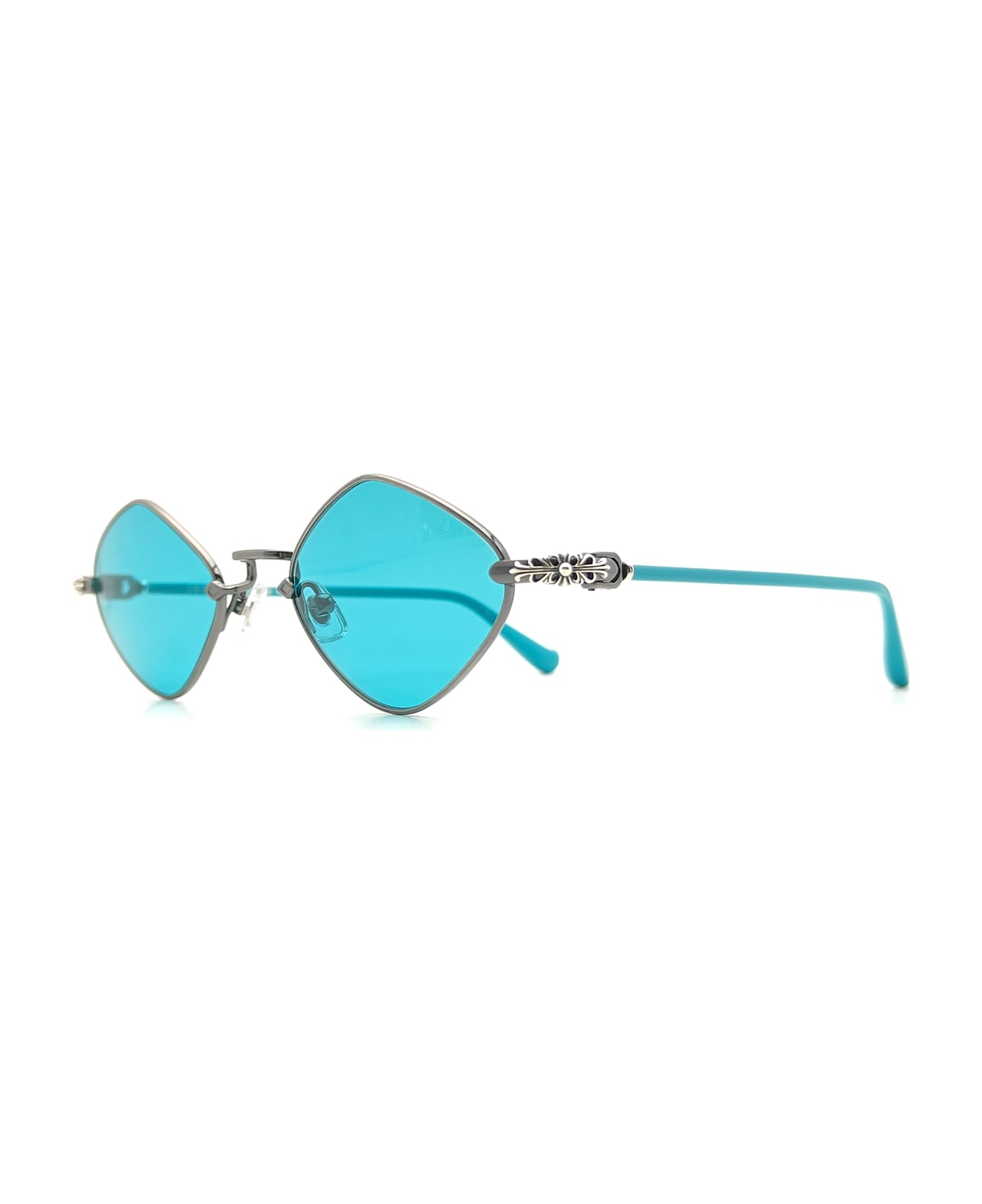 Chrome Hearts Diamond Dog - Pewter Teal Sunglasses - Silver
