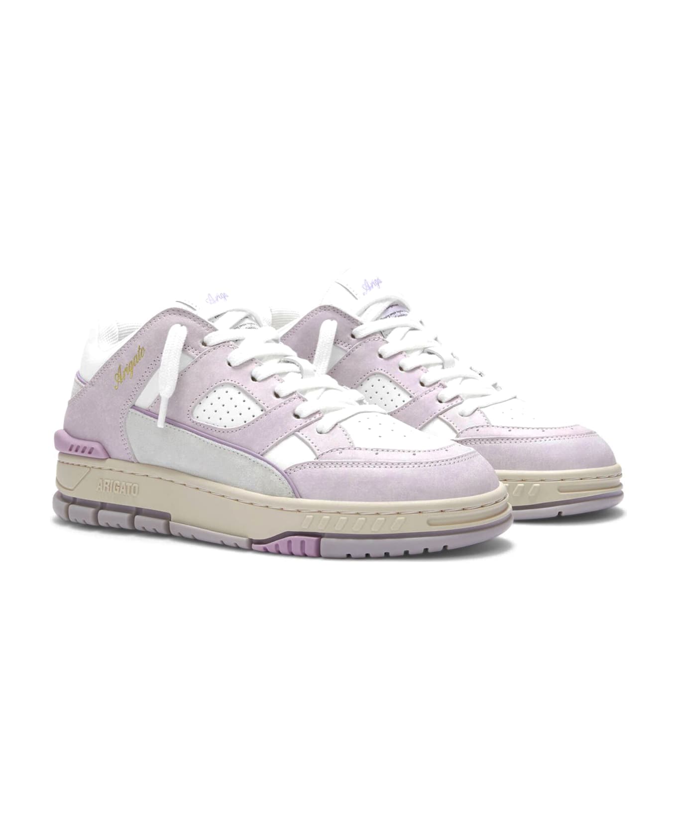 Axel Arigato White And Lilac Area Lo Sneaker - White