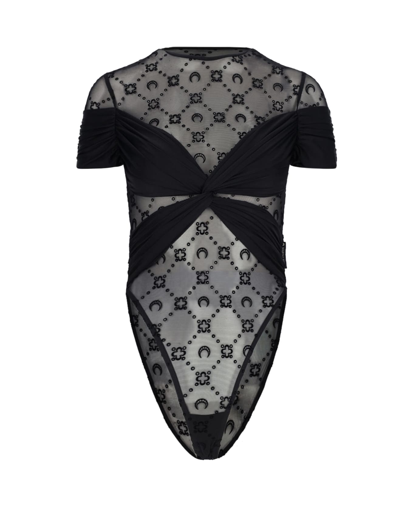 Marine Serre "moonogram" Bodysuit - Black  