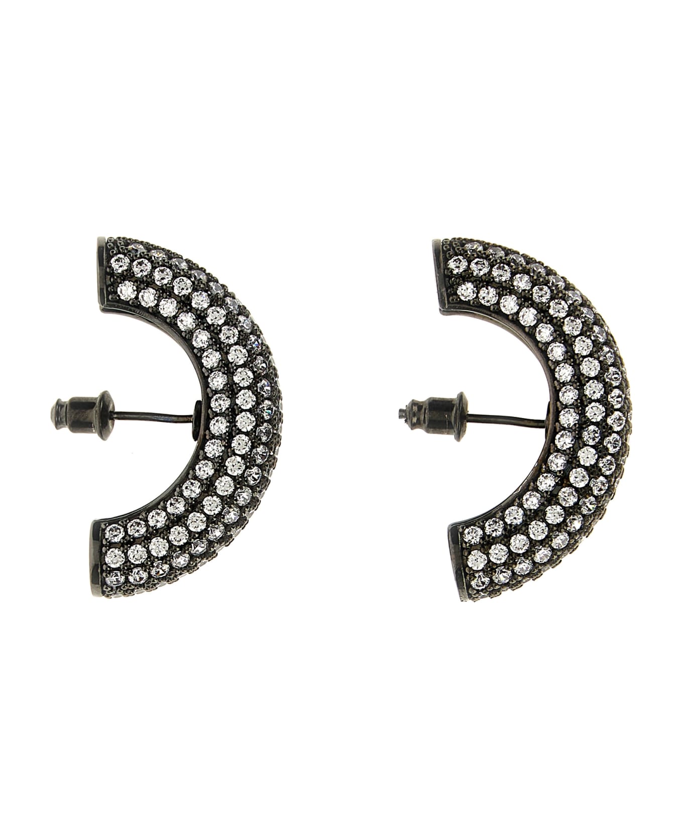 Panconesi 'half Moon Crystal Hoops' Earrings - Silver