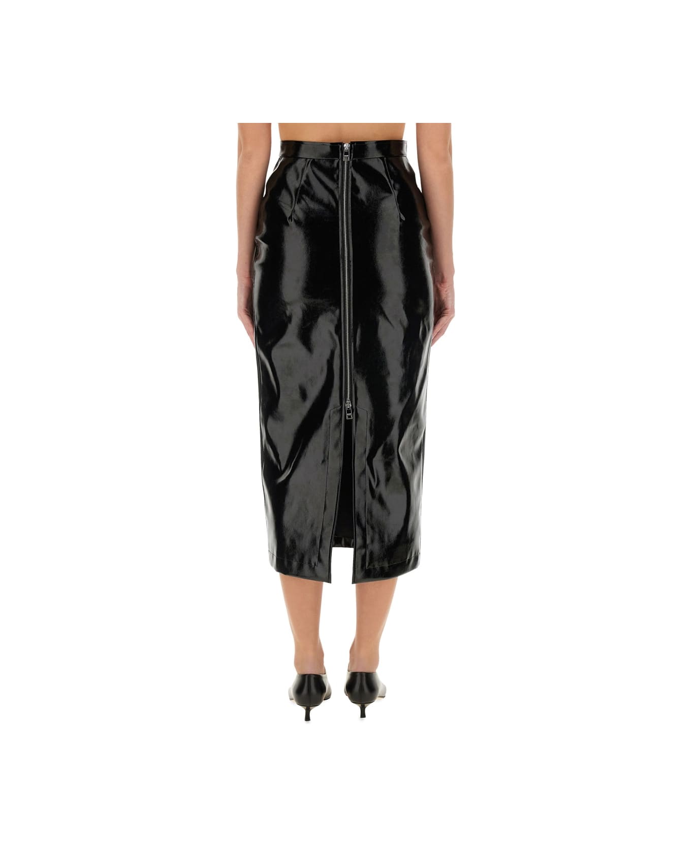 MSGM Patent Leather Midi Skirt | italist