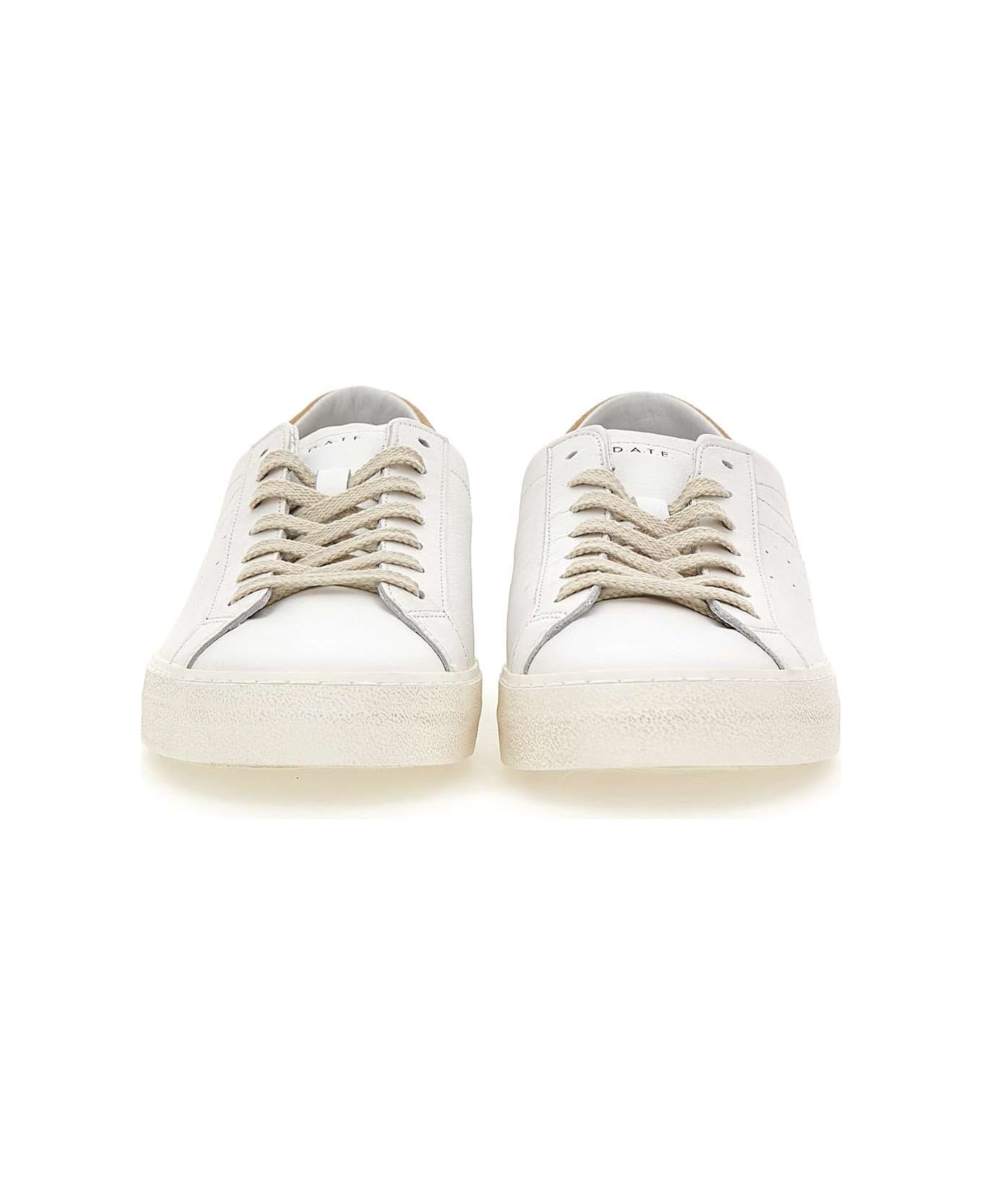 D.A.T.E. "hillow Vintage Calf" Leather Sneakers - WHITE