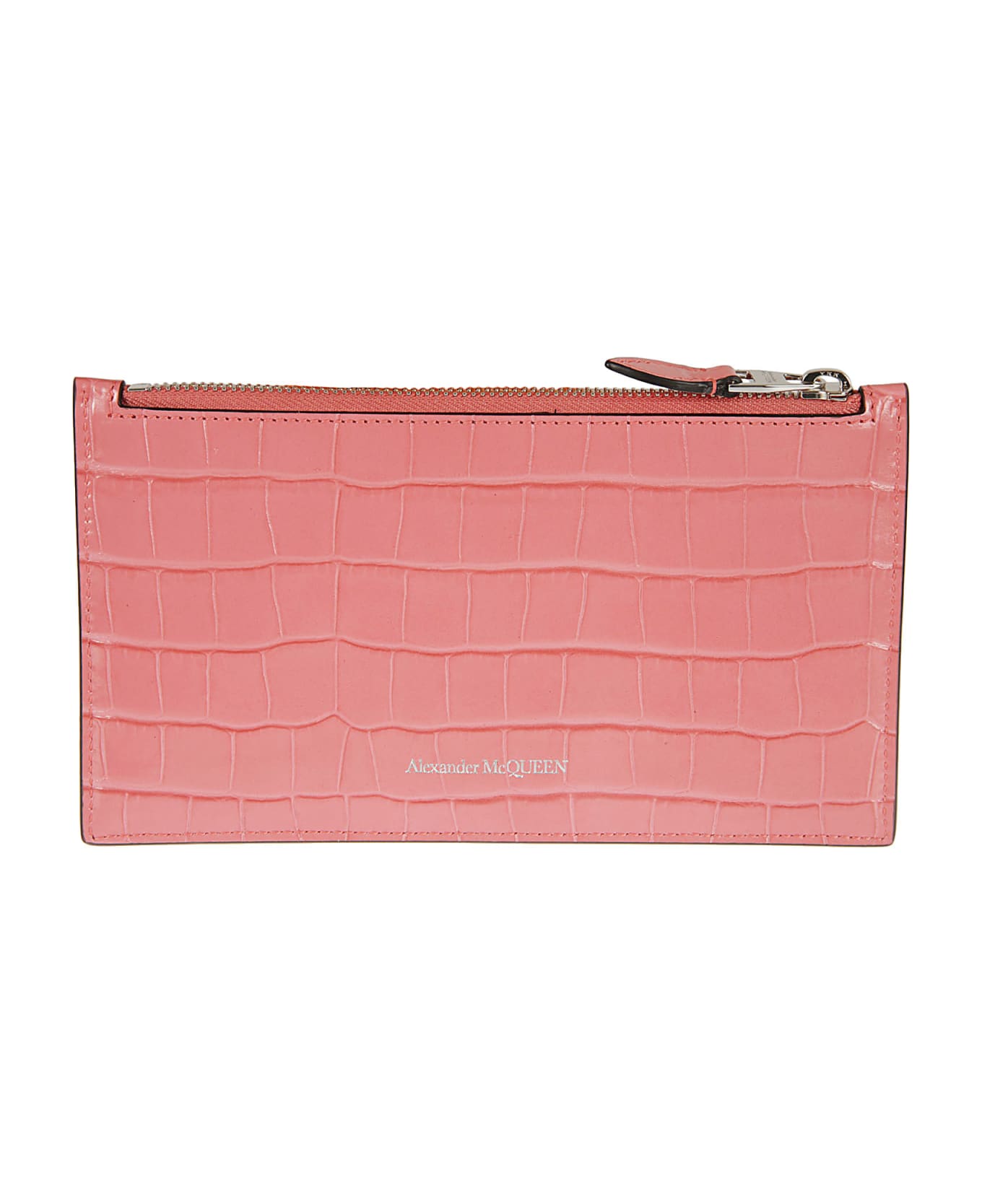 Alexander McQueen Skull Zip-around Wallet - Coral