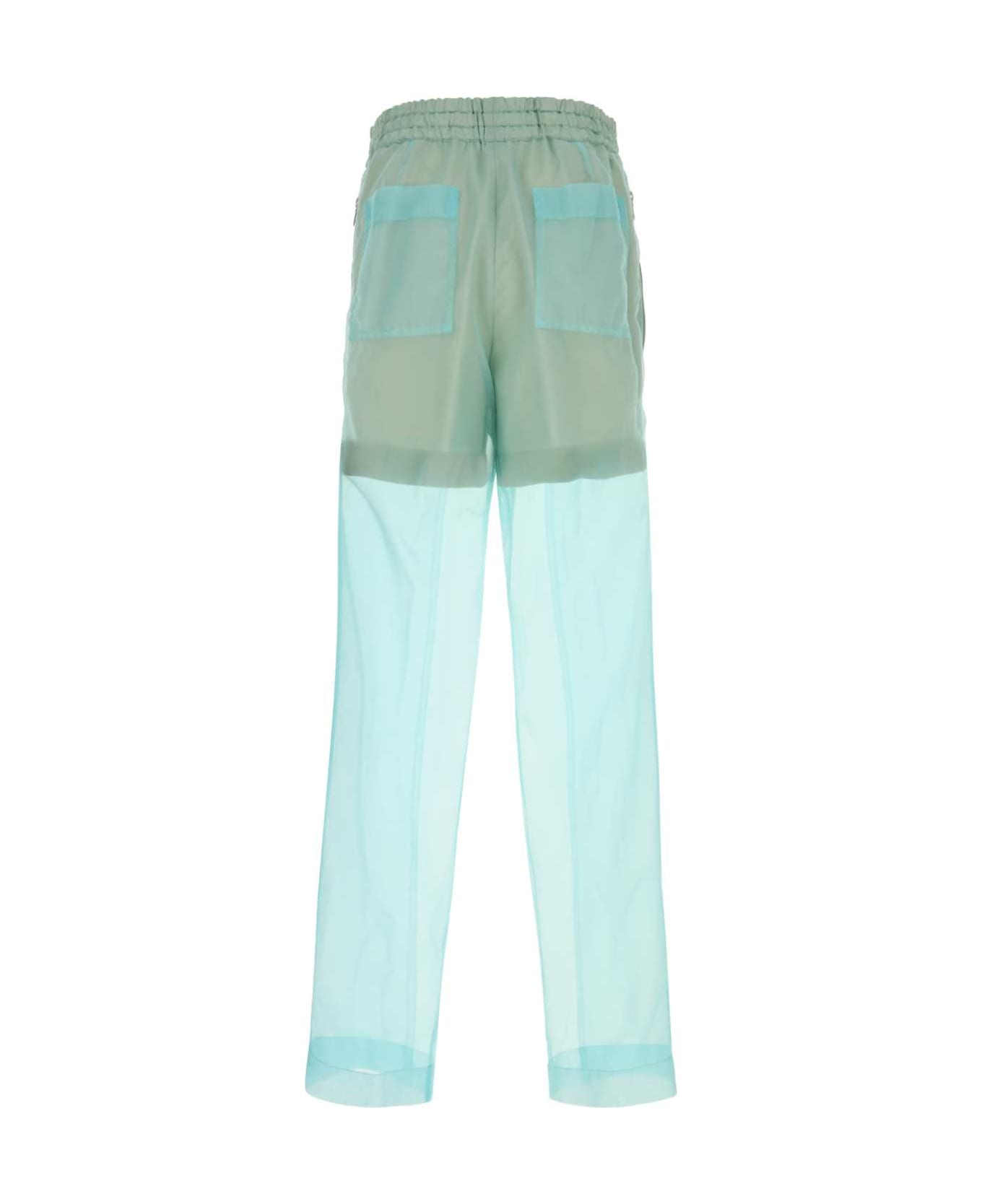 Dries Van Noten Light Blue Organza Pendo Pant - TURQUOISE