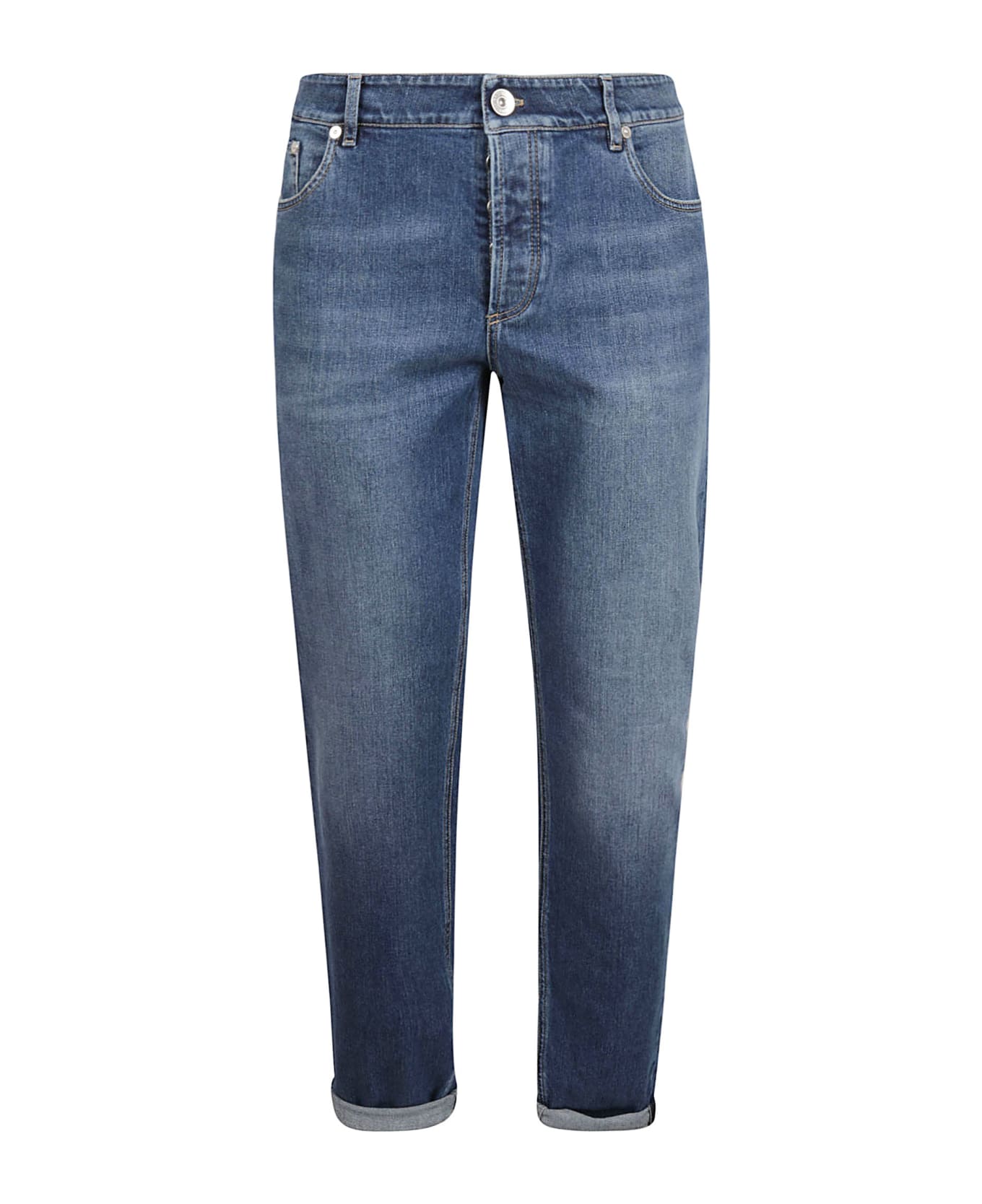 Brunello Cucinelli Straight Leg Classic 5 Pockets Jeans - Denim Medio