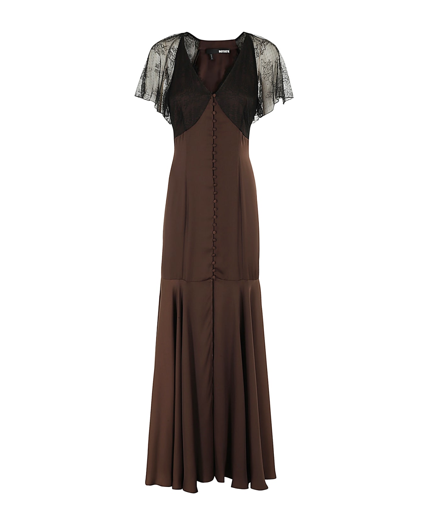 Rotate by Birger Christensen Lace Maxi V-neck Dress