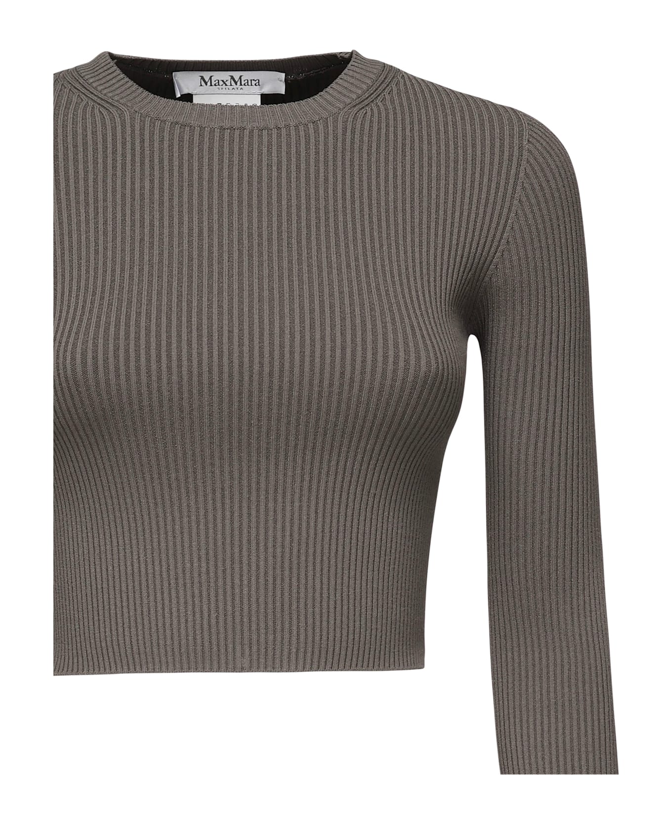 Max Mara Viscose Crepe Crop Top - Grey