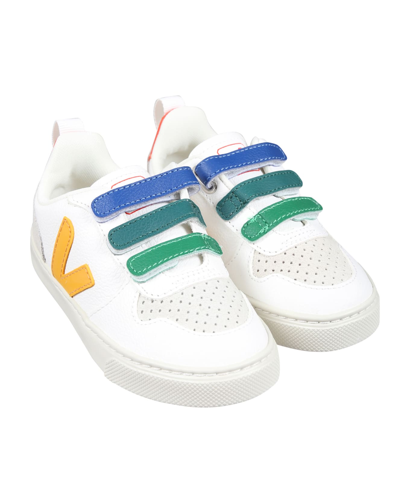 Veja White Sneakers For Kids With Logo - White シューズ