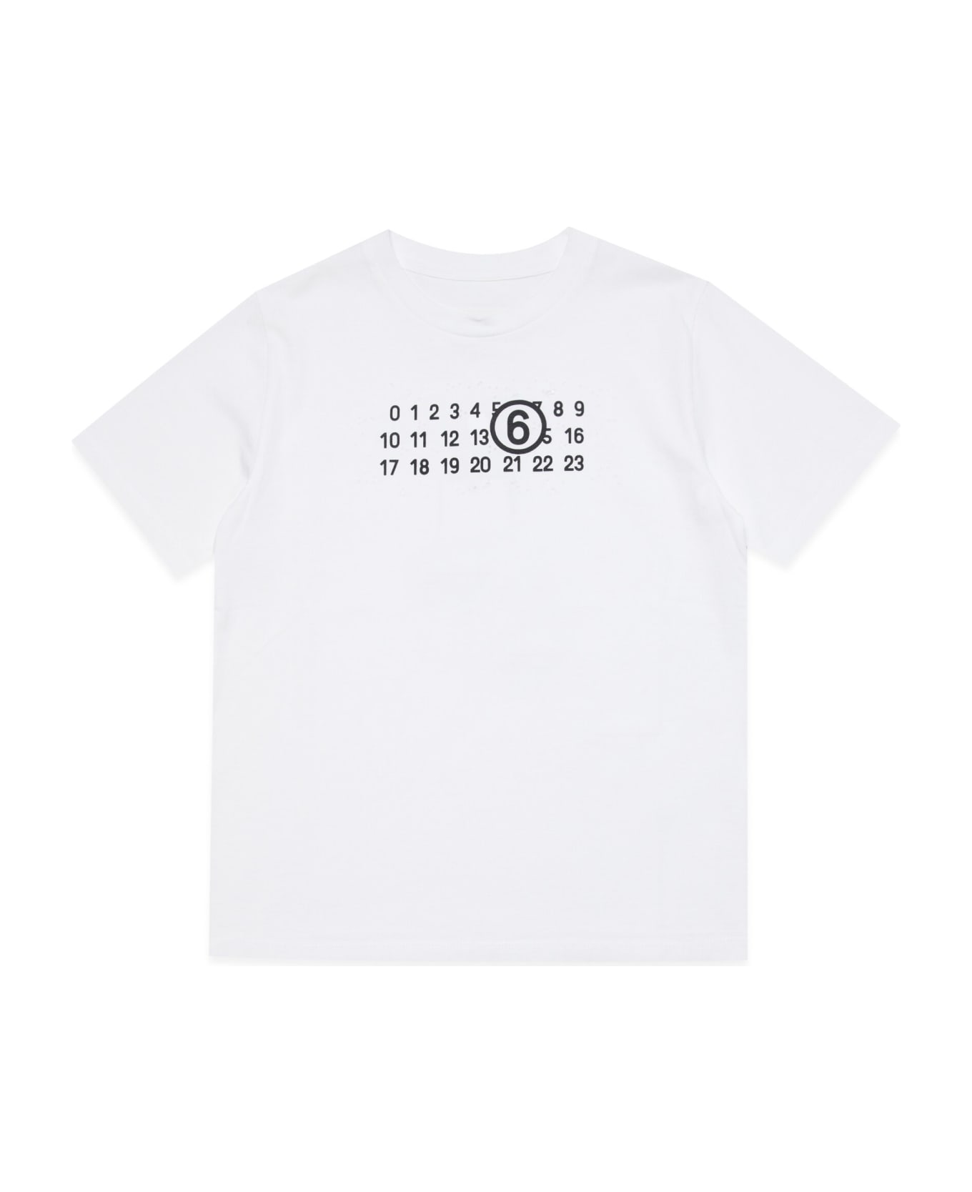 Maison Margiela Mm6t83u T-shirt Maison Margiela Torn T-shirt Branded With Numeric Logo - WHITE