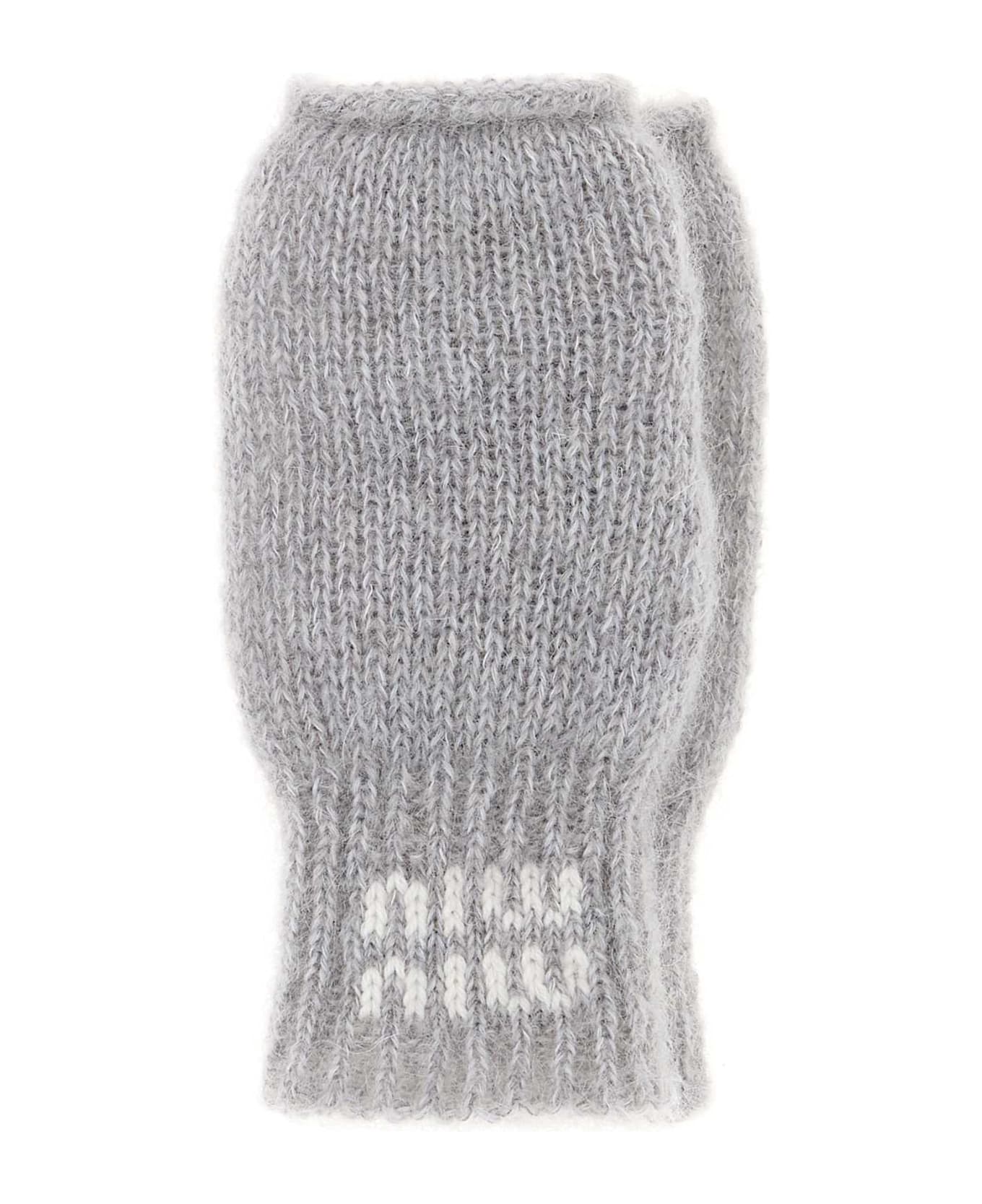 Miu Miu Grey Stretch Mohair Blend Gloves - GRIGIO