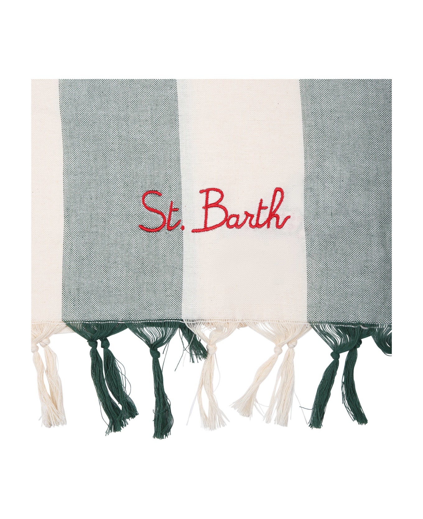 MC2 Saint Barth Green Beach Towel For Kids With Logo - Green