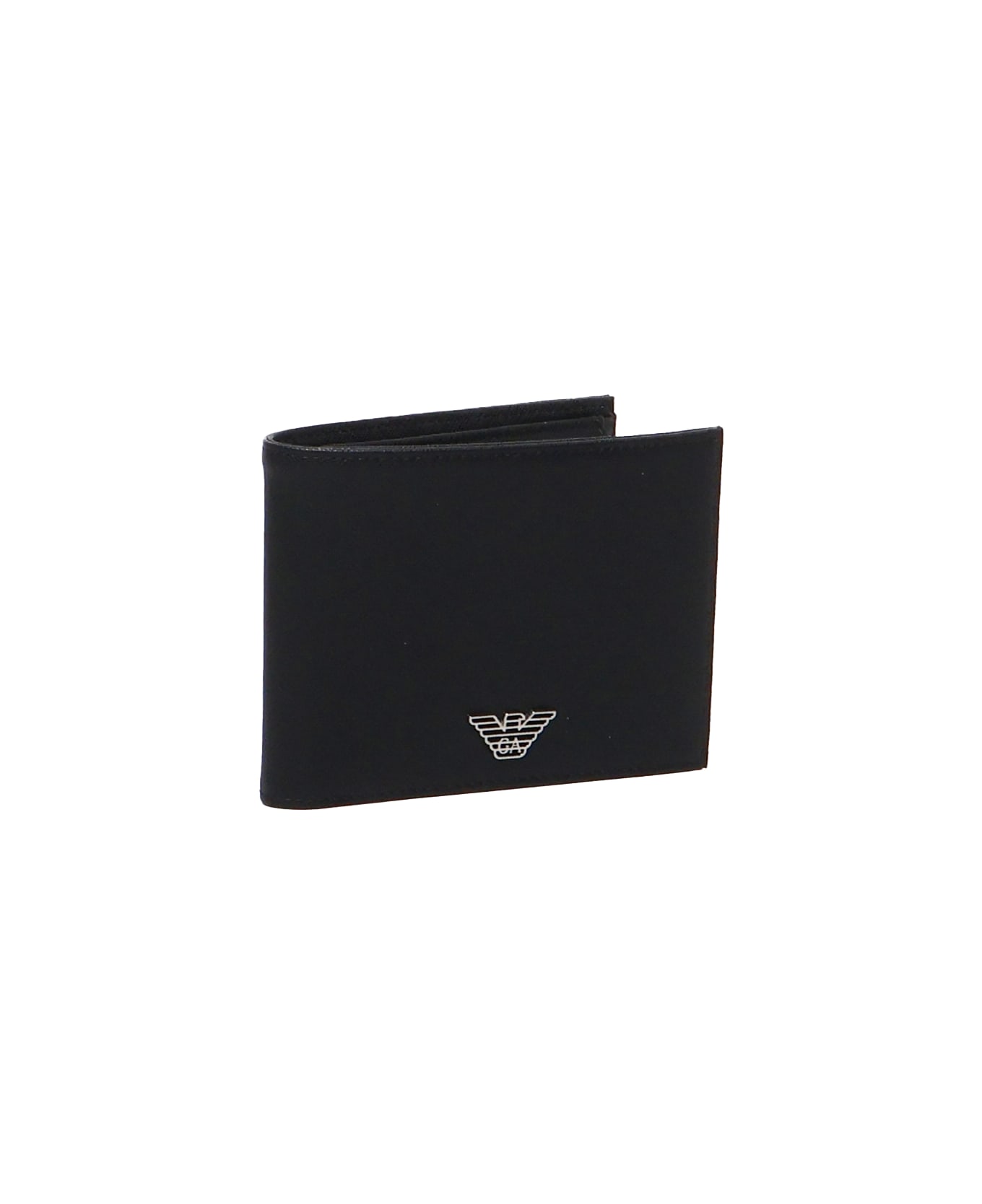 Emporio Armani Bi-fold Wallet With Logo Plaque - Black