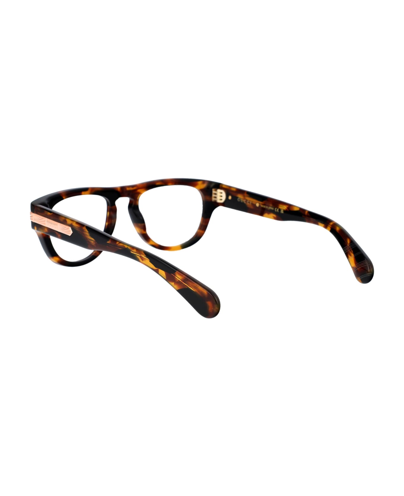 Gucci Eyewear Gg1519o Glasses - 002 HAVANA HAVANA TRANSPARENT アイウェア