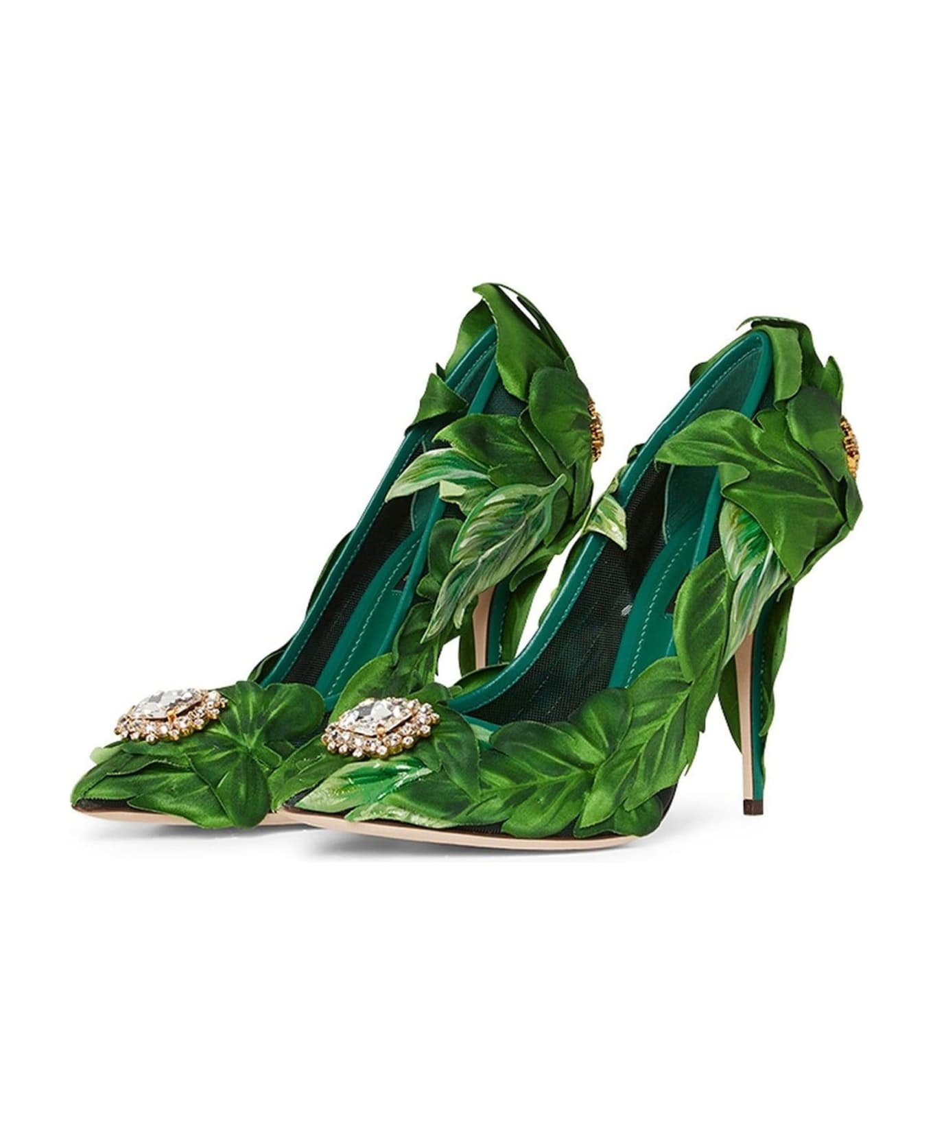 Dolce & Gabbana Leaf Appliqué Pumps - Green ハイヒール